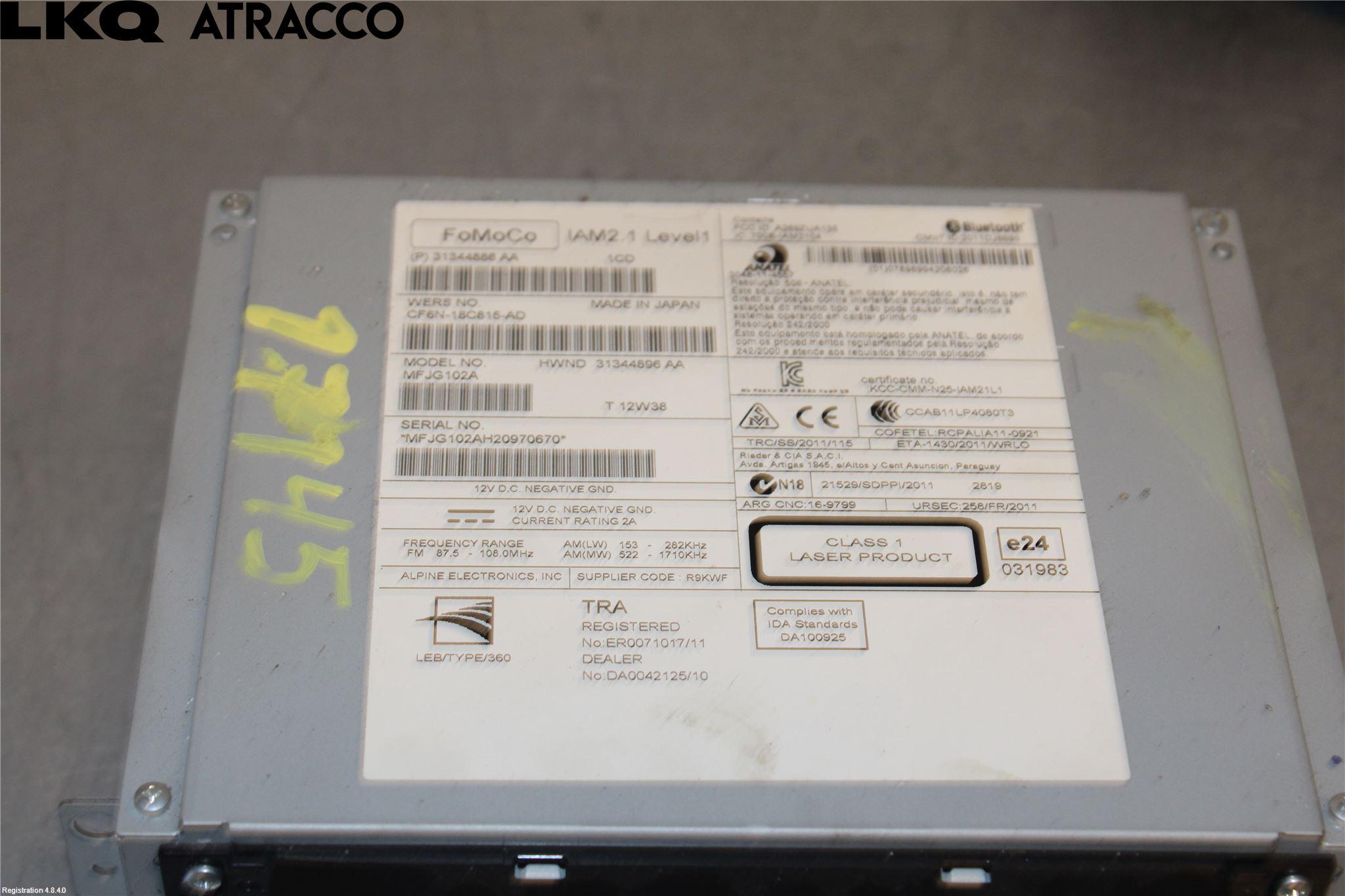Landrover LAND ROVER RANGE ROVER EVOQUE (L538) 11-18 Cd Radio - Multimediapanel