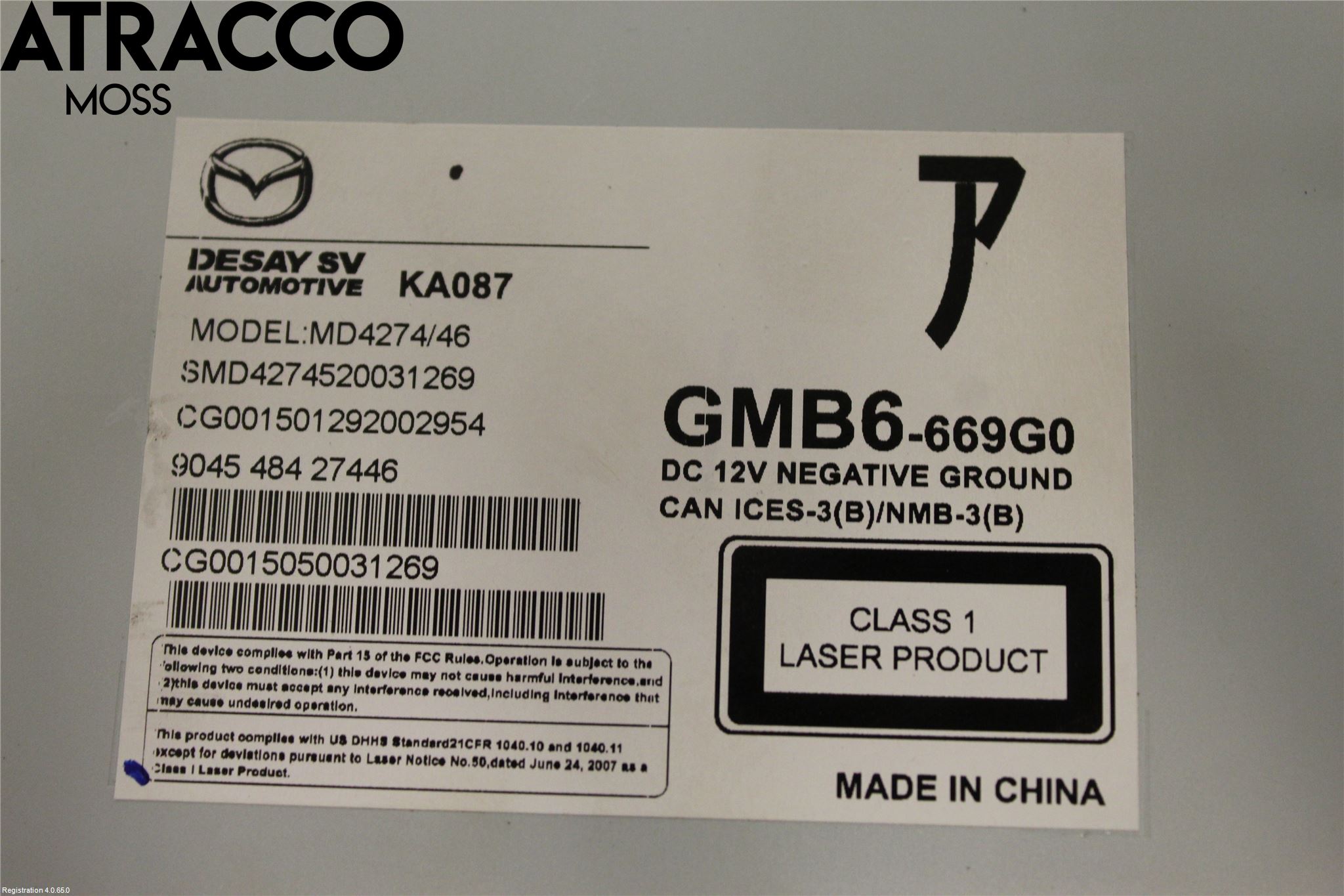 Mazda 6 13- Cd Radio - Multimediapanel
