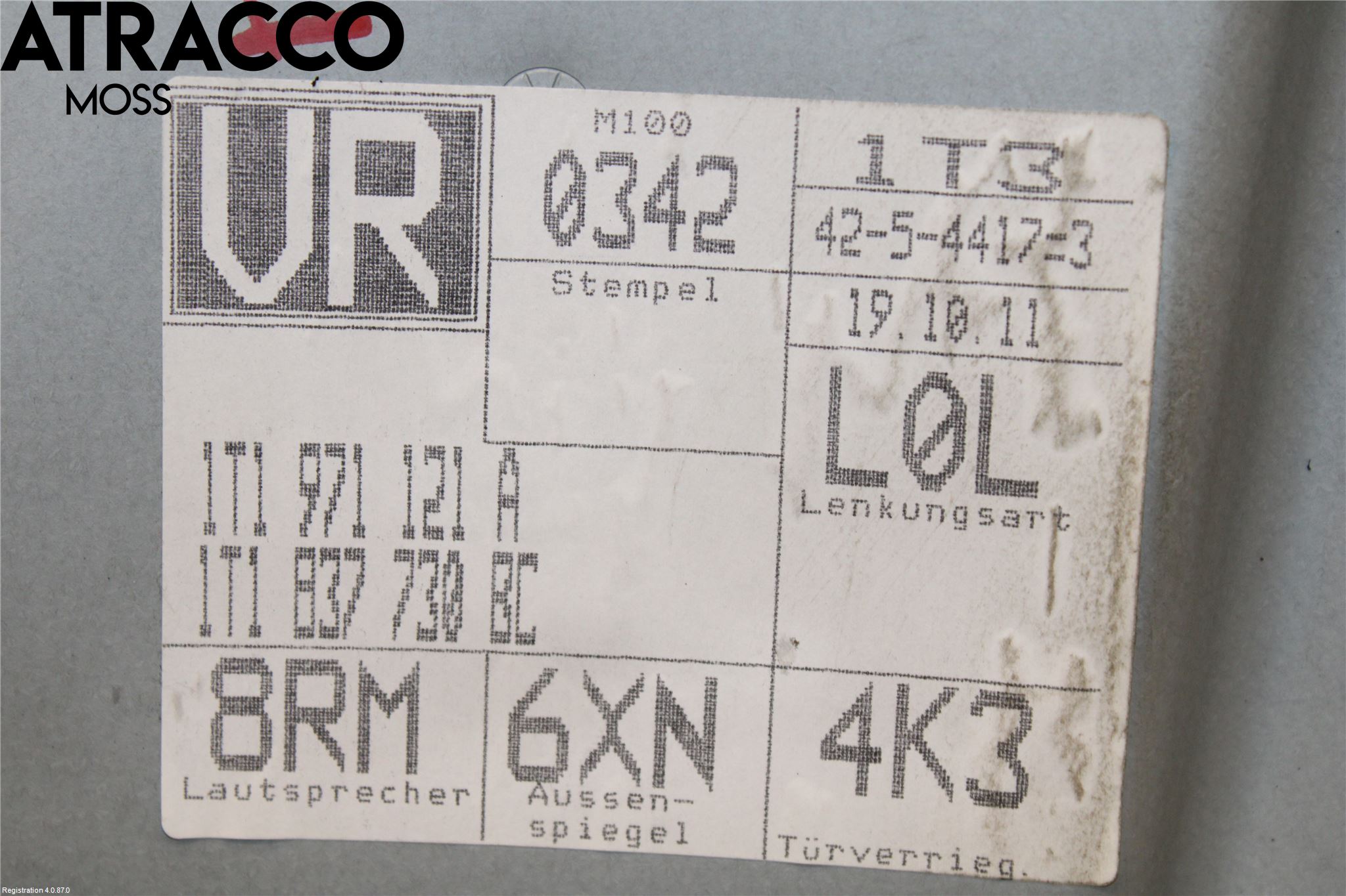 Volkswagen VW TOURAN 10-15 Fönsterhissmekanism