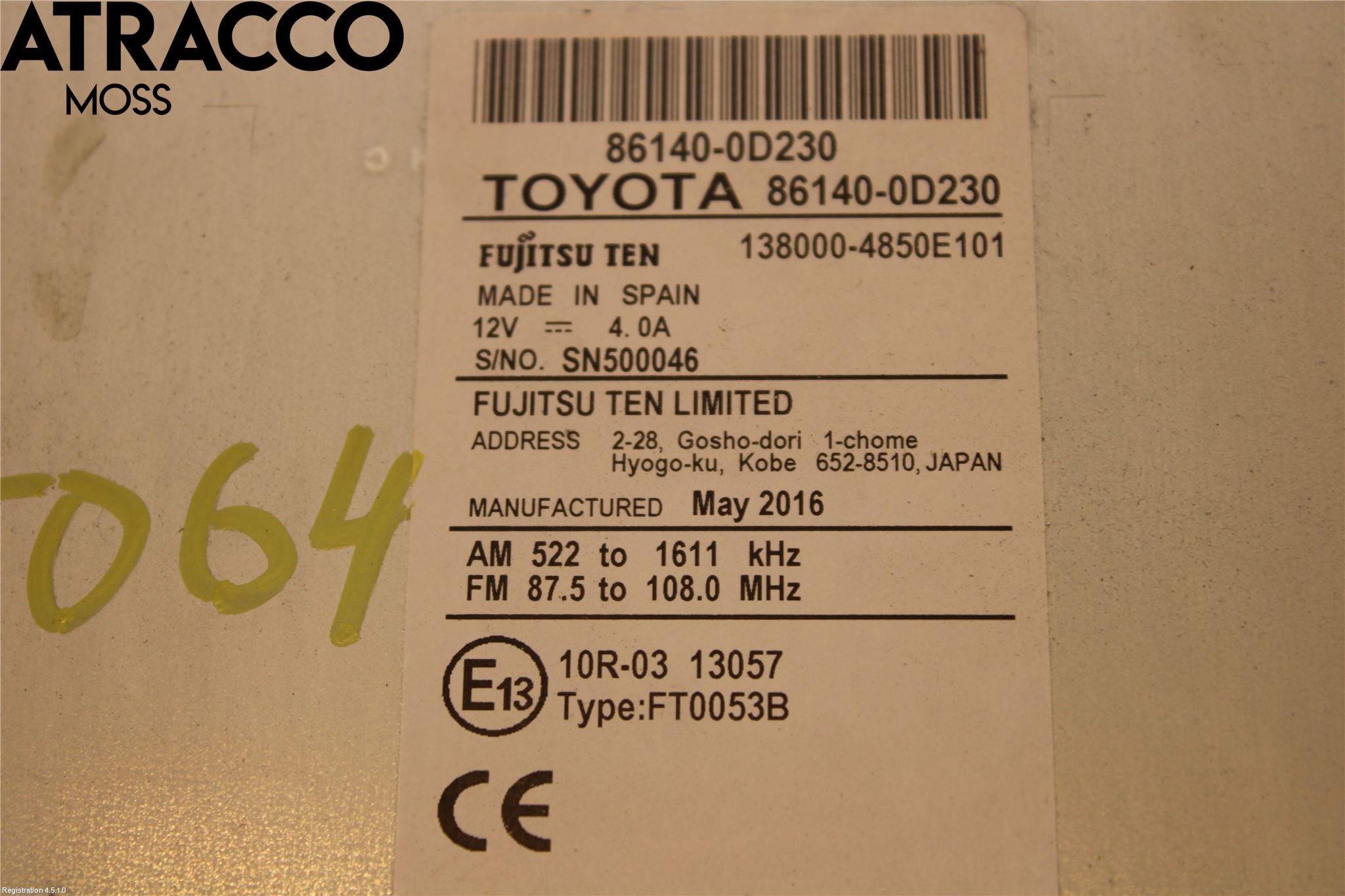 Toyota YARIS XP130 15-20 Cd Radio - Multimediapanel