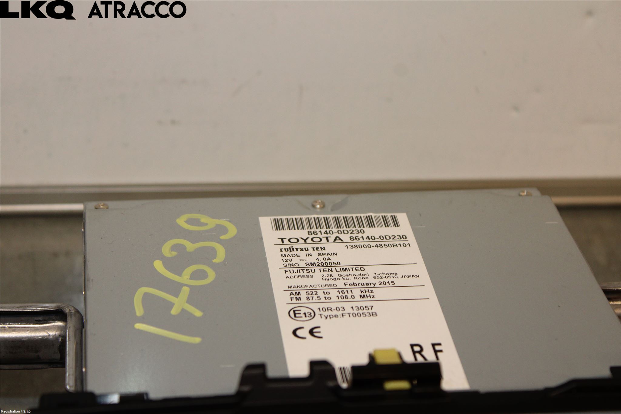 Toyota YARIS XP130 15-20 Cd Radio - Multimediapanel