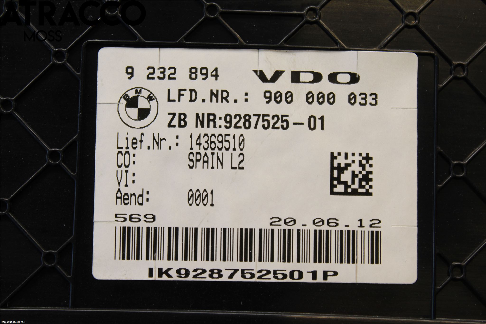 BMW 3 F30/F31/F80 12-19 Instrument Komb