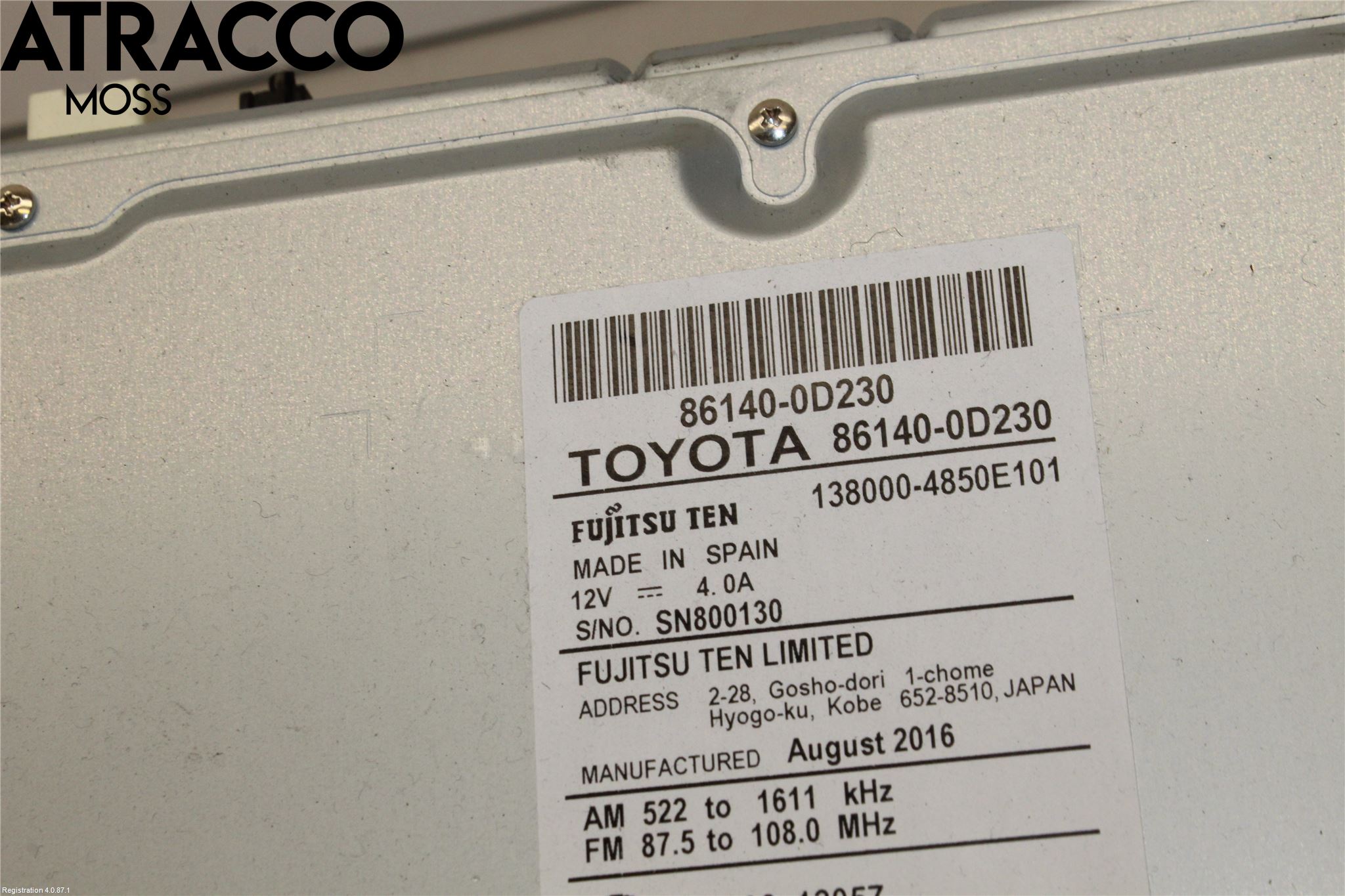 Toyota YARIS XP130 15-20 Radio