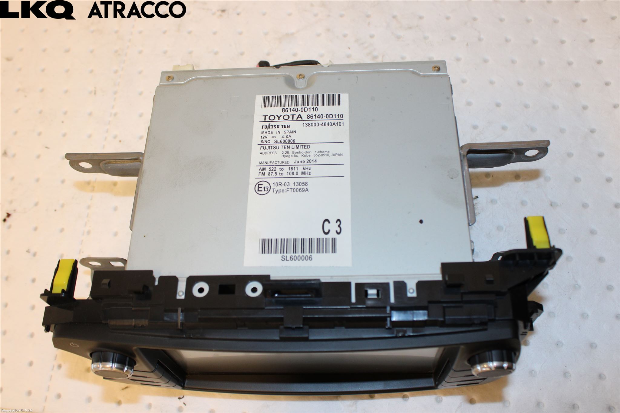 Toyota YARIS XP130 12-14 Radio