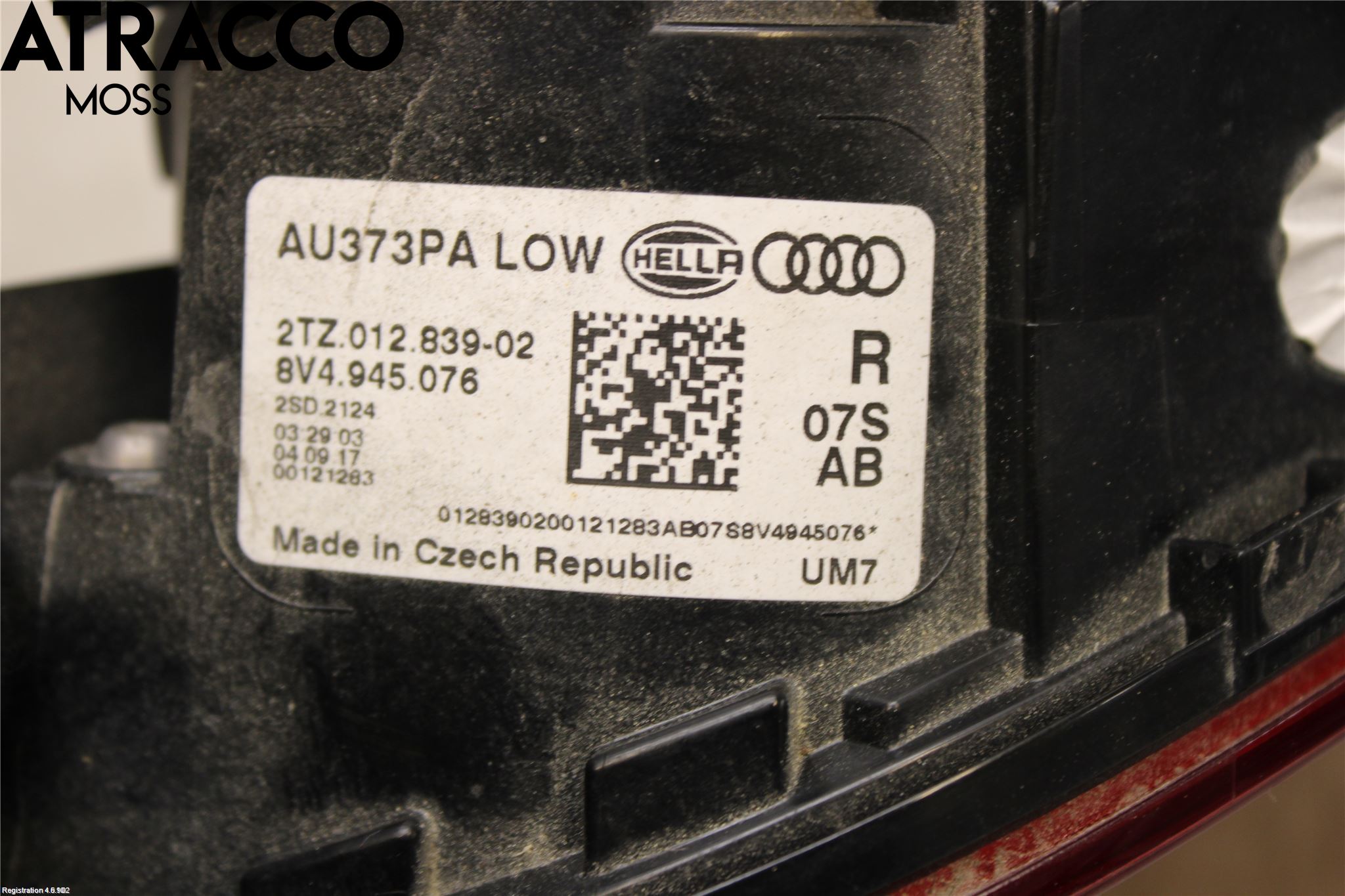 Audi A3/S3 8V 13-20 Bakljus Lucka Hö