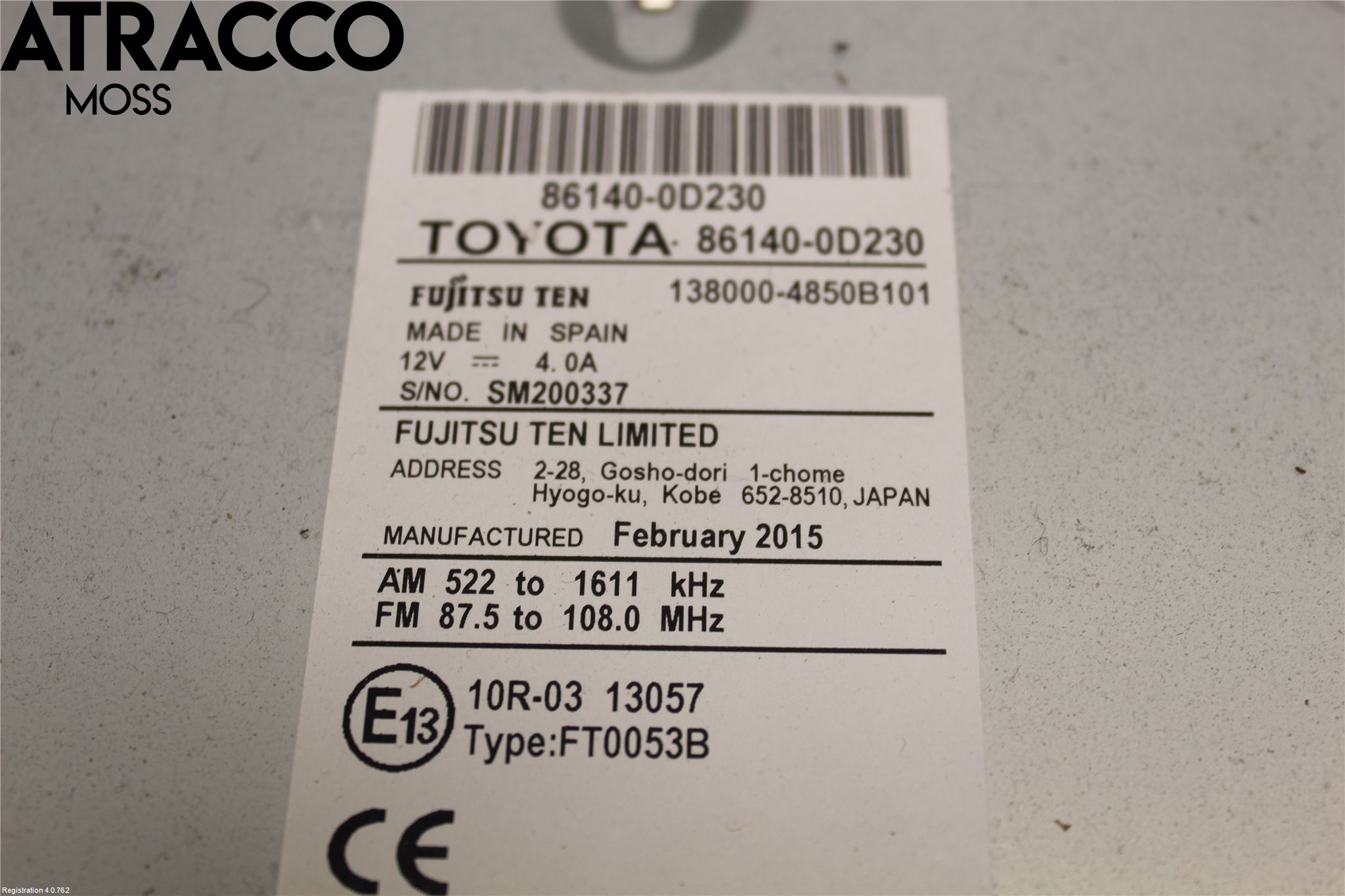 Toyota YARIS XP130 15-20 Radio
