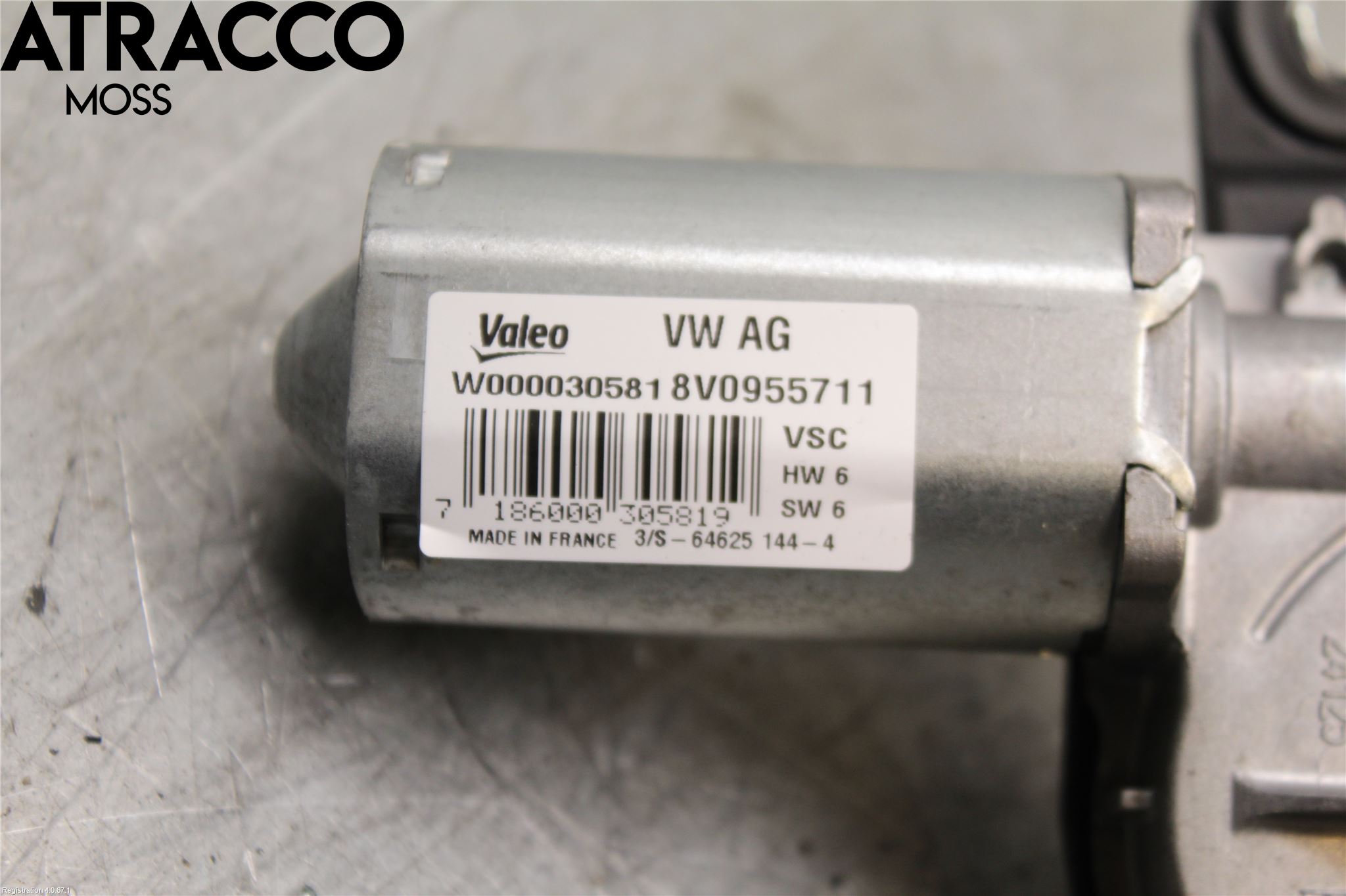Audi A3/S3 8V 13-20 Torkarmotor Baklucka