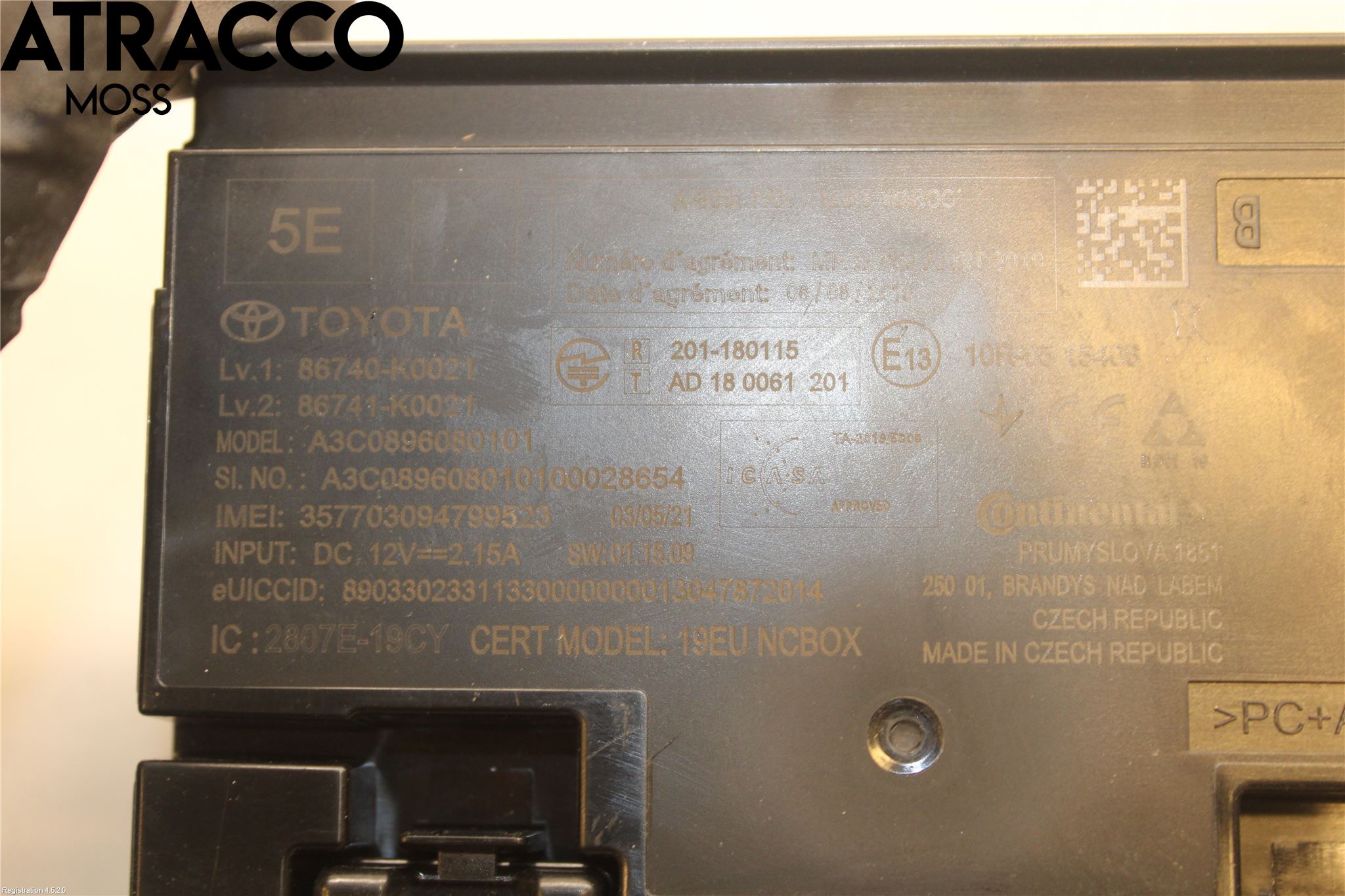 Toyota YARIS XP21 20- Styrenhet Tal