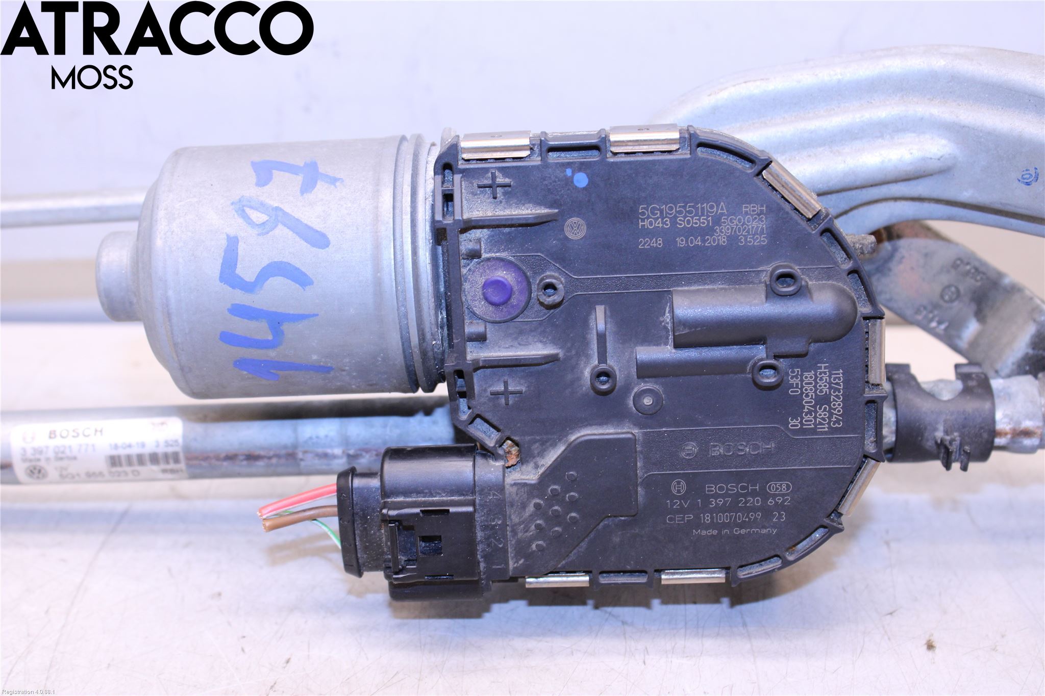 Volkswagen VW GOLF / E-GOLF VII 13-20 Torkarmotor Vindruta