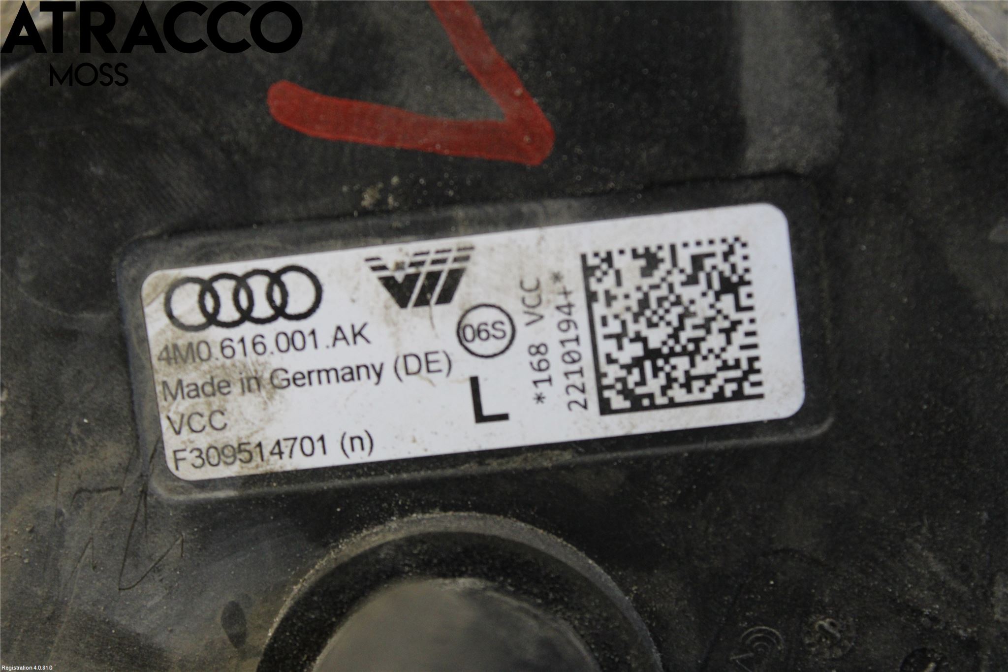 Audi E-TRON, S GE 19- Nivå-Luftfjädring Bälg