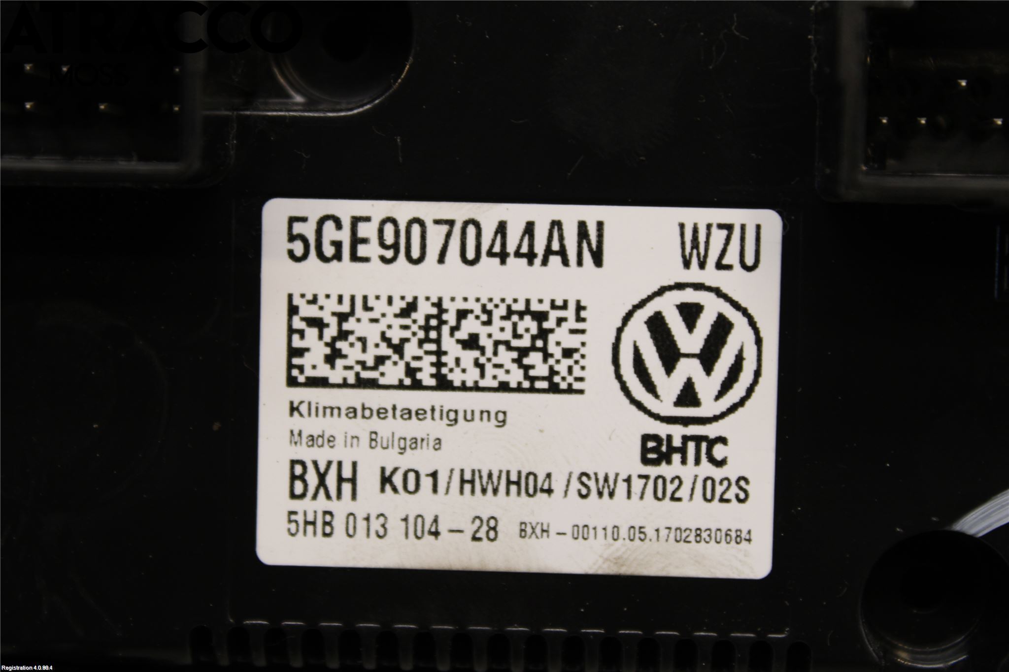 Volkswagen VW GOLF / E-GOLF VII 13-20 Ac Styrenhet Ac Manöveren