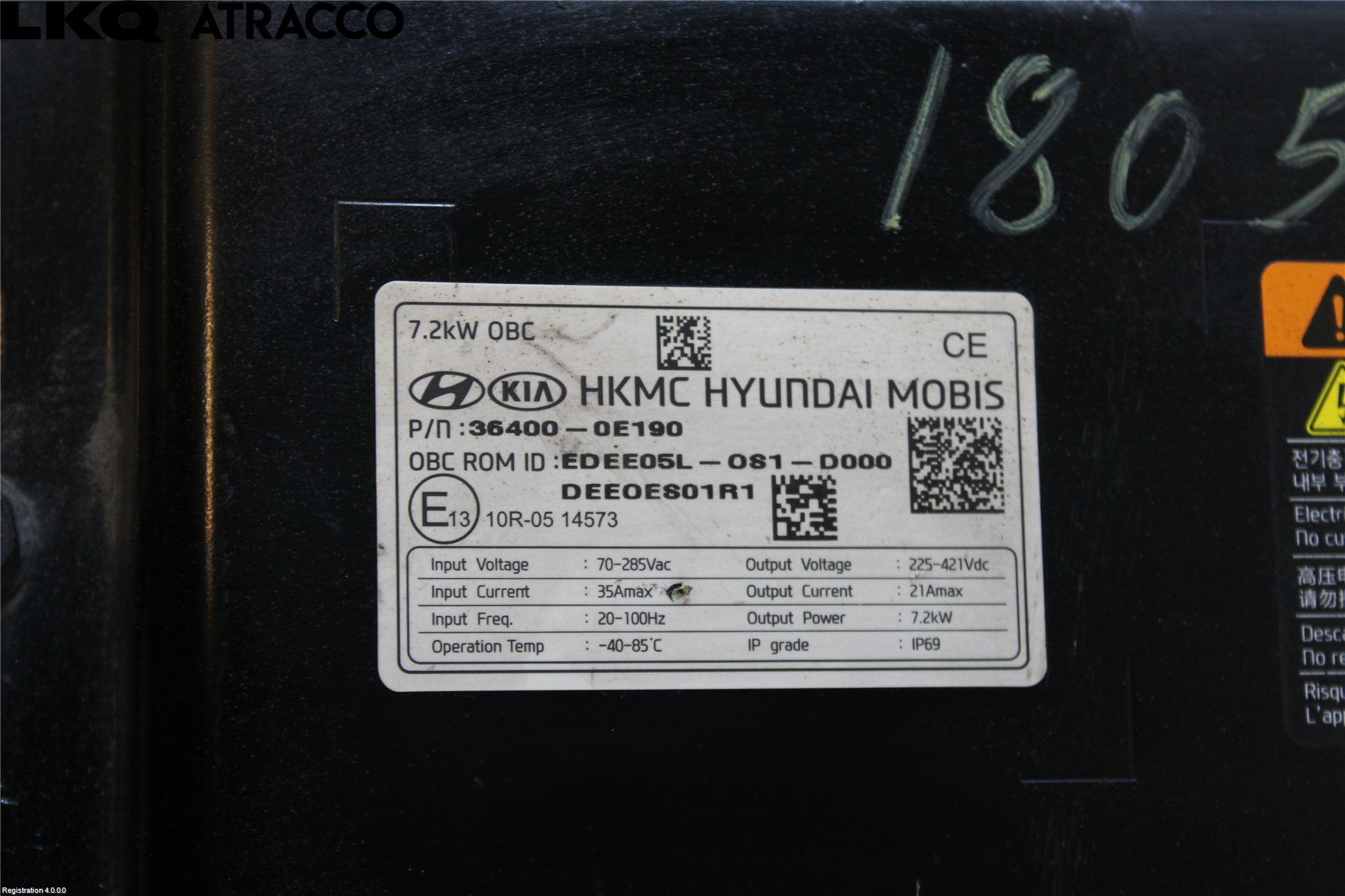 Kia NIRO (DE) 17-22 Batteriladdare Högspänning