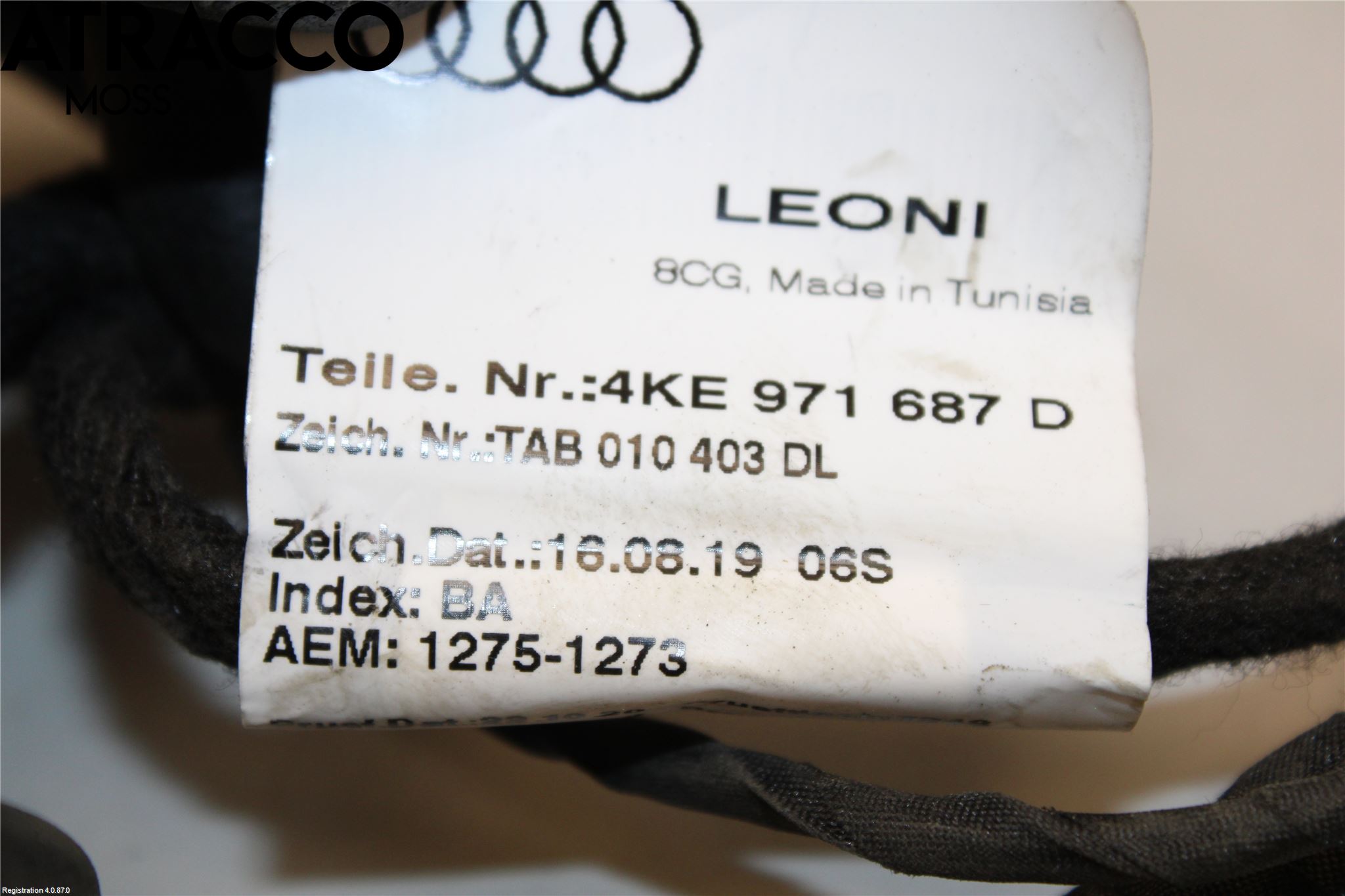 Audi E-TRON, S GE 19- Kabelhärva