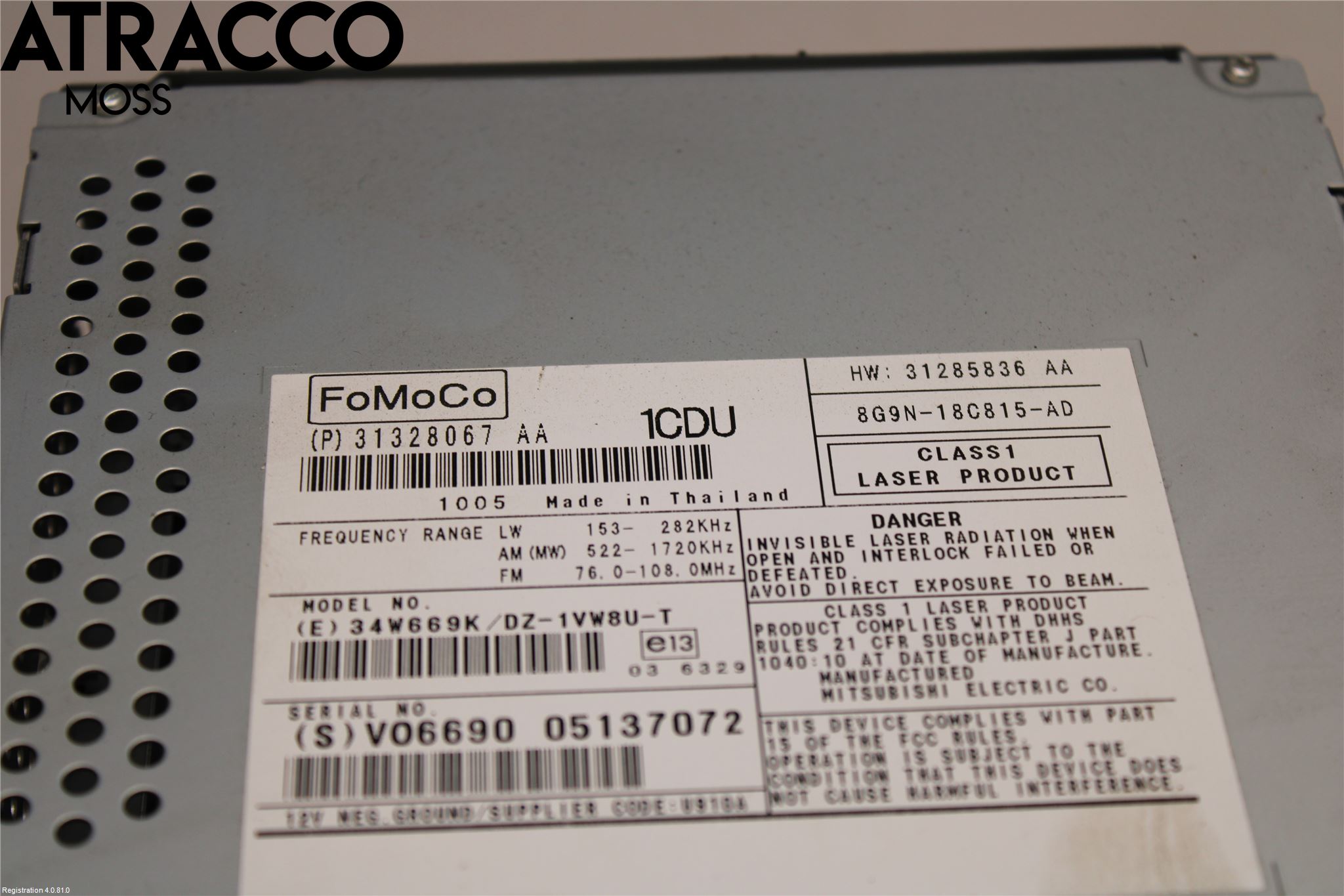 Volvo V70 08-13 Cd Radio - Multimediapanel