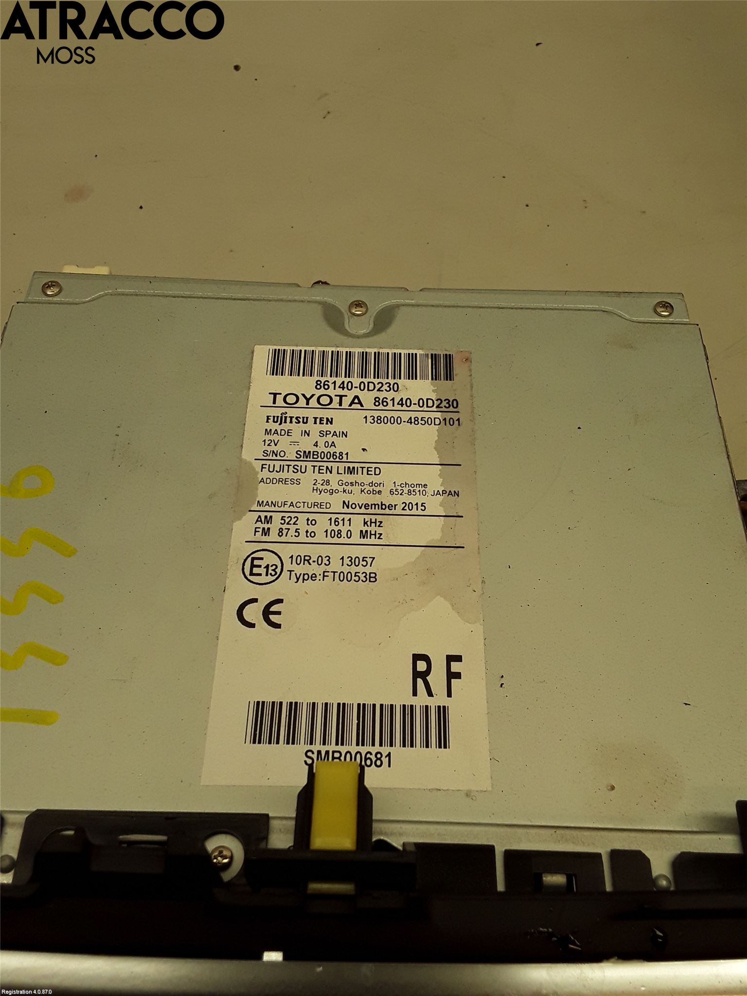 Toyota YARIS XP130 15-20 Radio