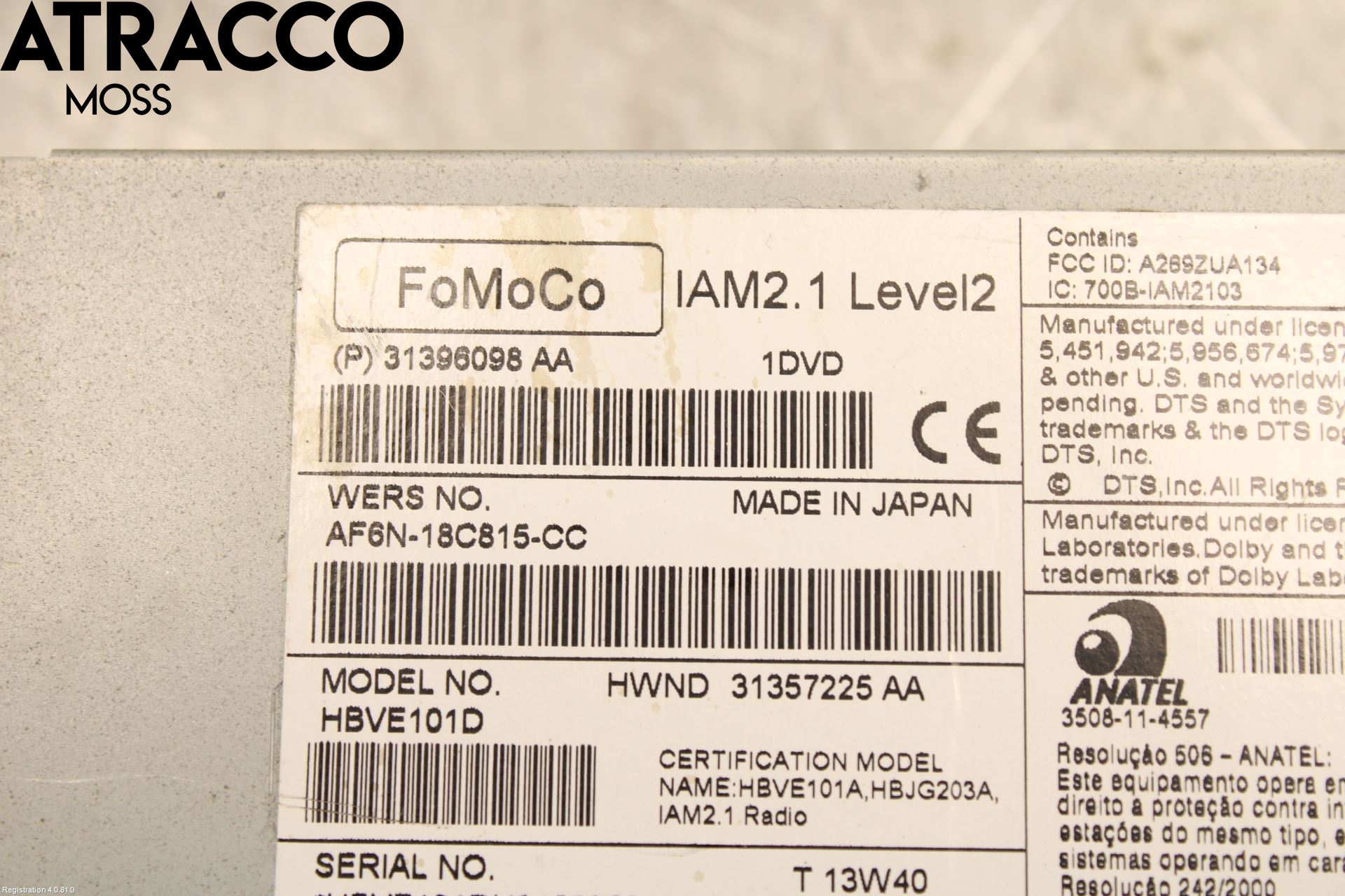 Volvo V40 12-19 Cd Radio - Multimediapanel