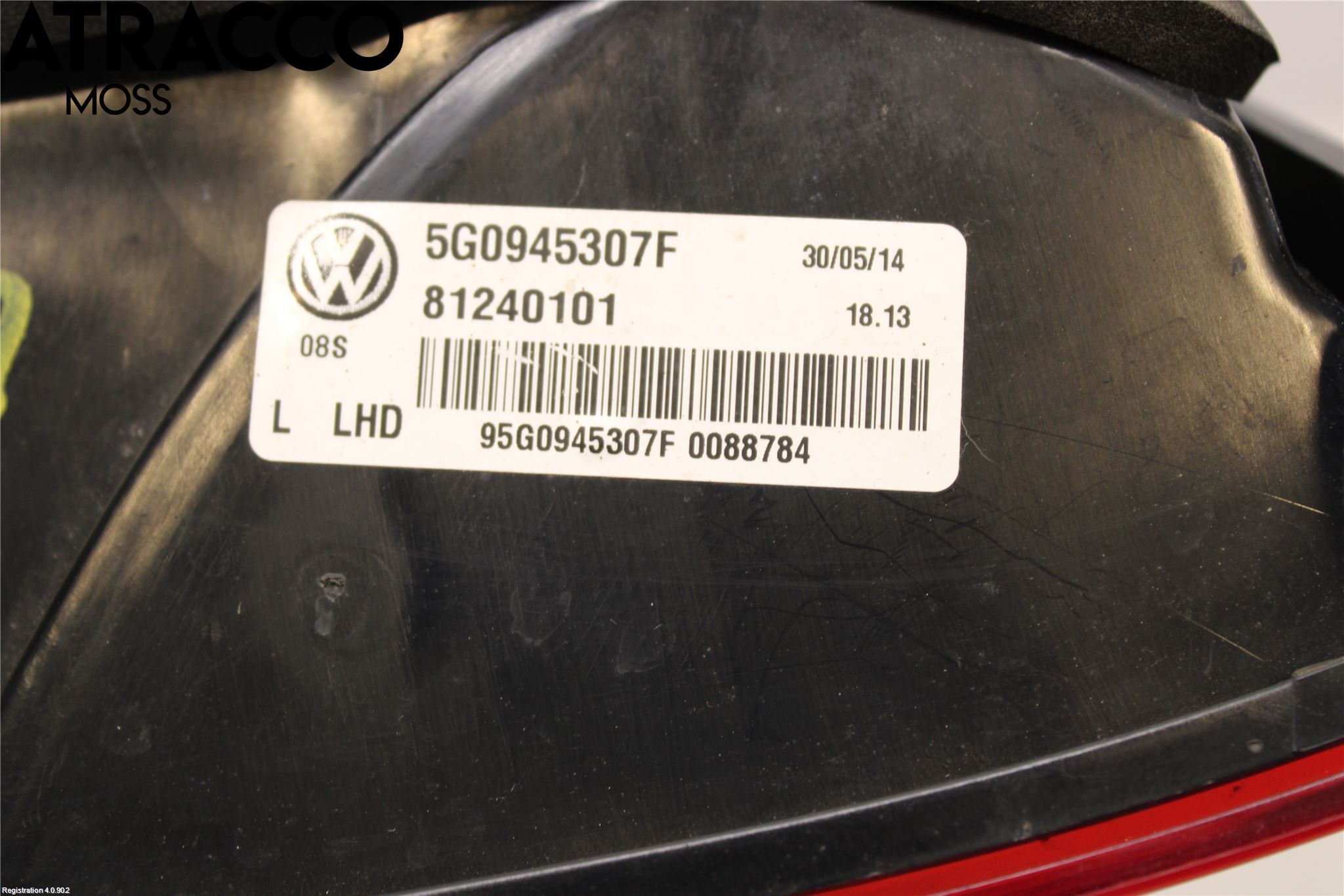 Volkswagen VW GOLF / E-GOLF VII 13-20 Bakljus Lucka Vä