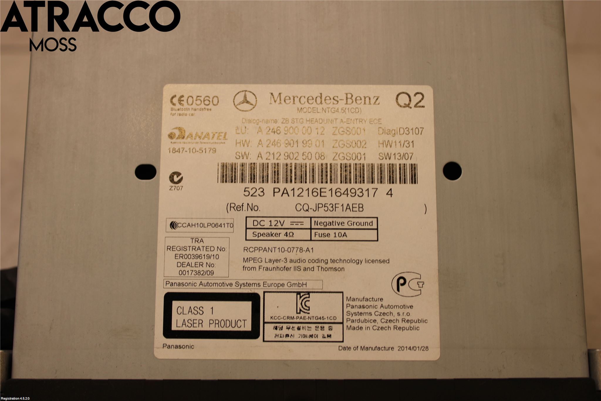 Mercedes-Benz MB B-KLASS (W246/W242) 12-19 Cd Radio - Multimediapanel