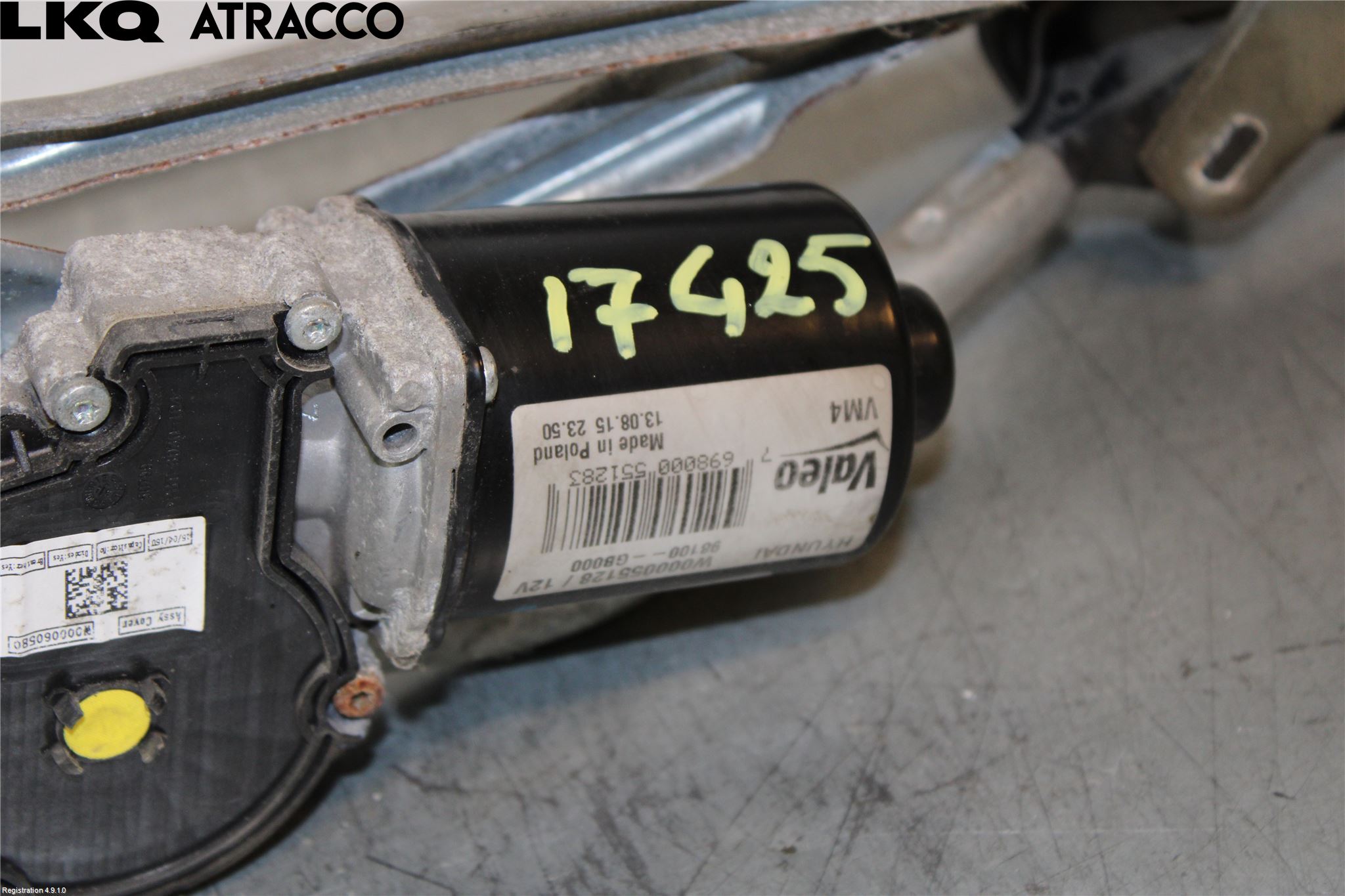 Hyundai i20 GB 15-20 Torkarmotor Vindruta