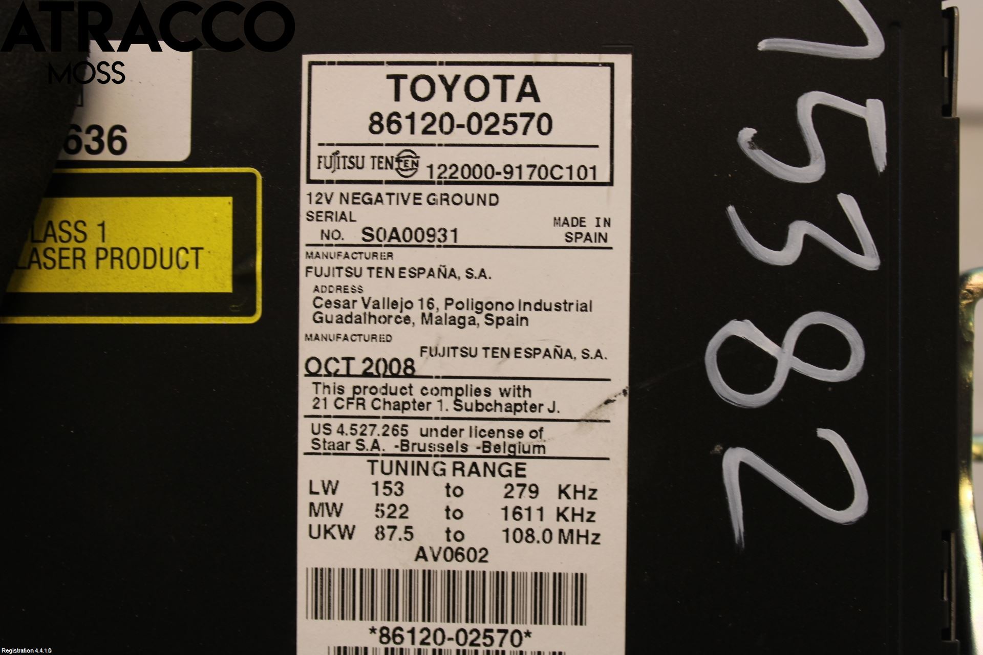 Toyota AURIS 07-09 Cd Radio - Multimediapanel