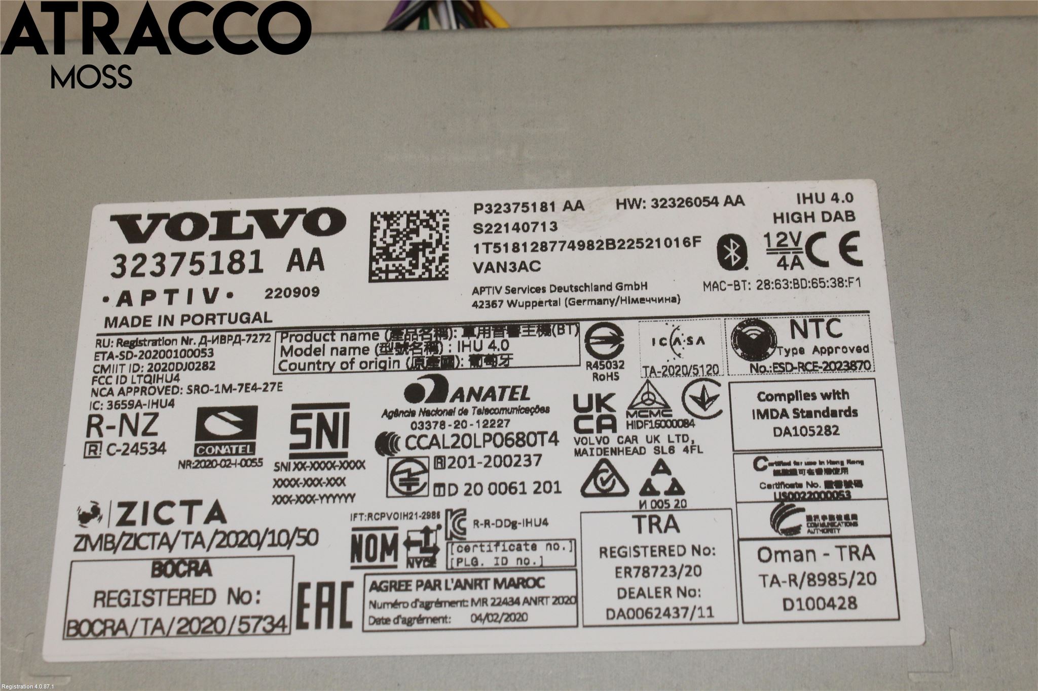 Volvo XC40/RECHARGE 18- Cd Radio - Multimediapanel
