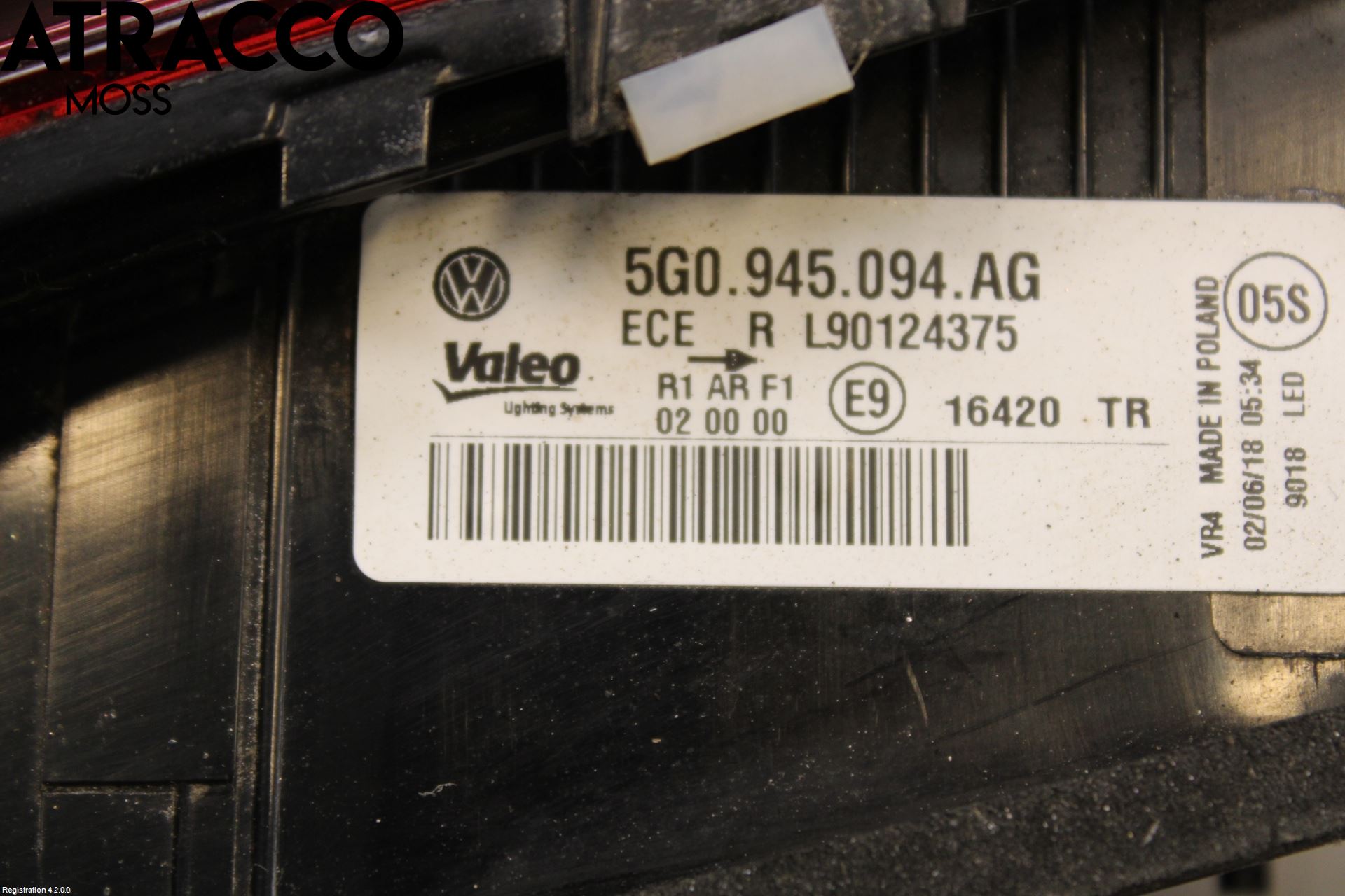 Volkswagen VW GOLF / E-GOLF VII 13-20 Bakljus Lucka Hö