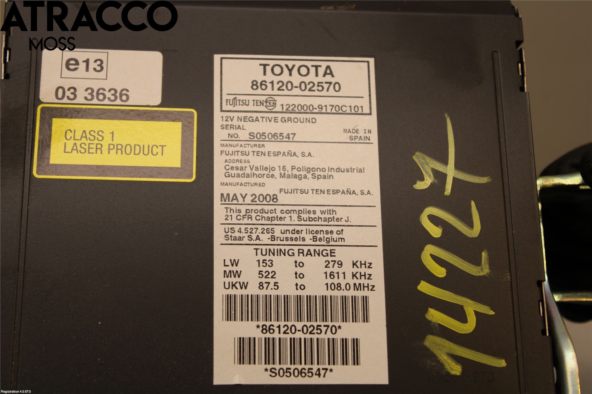 Toyota AURIS 10-12 Cd Radio - Multimediapanel