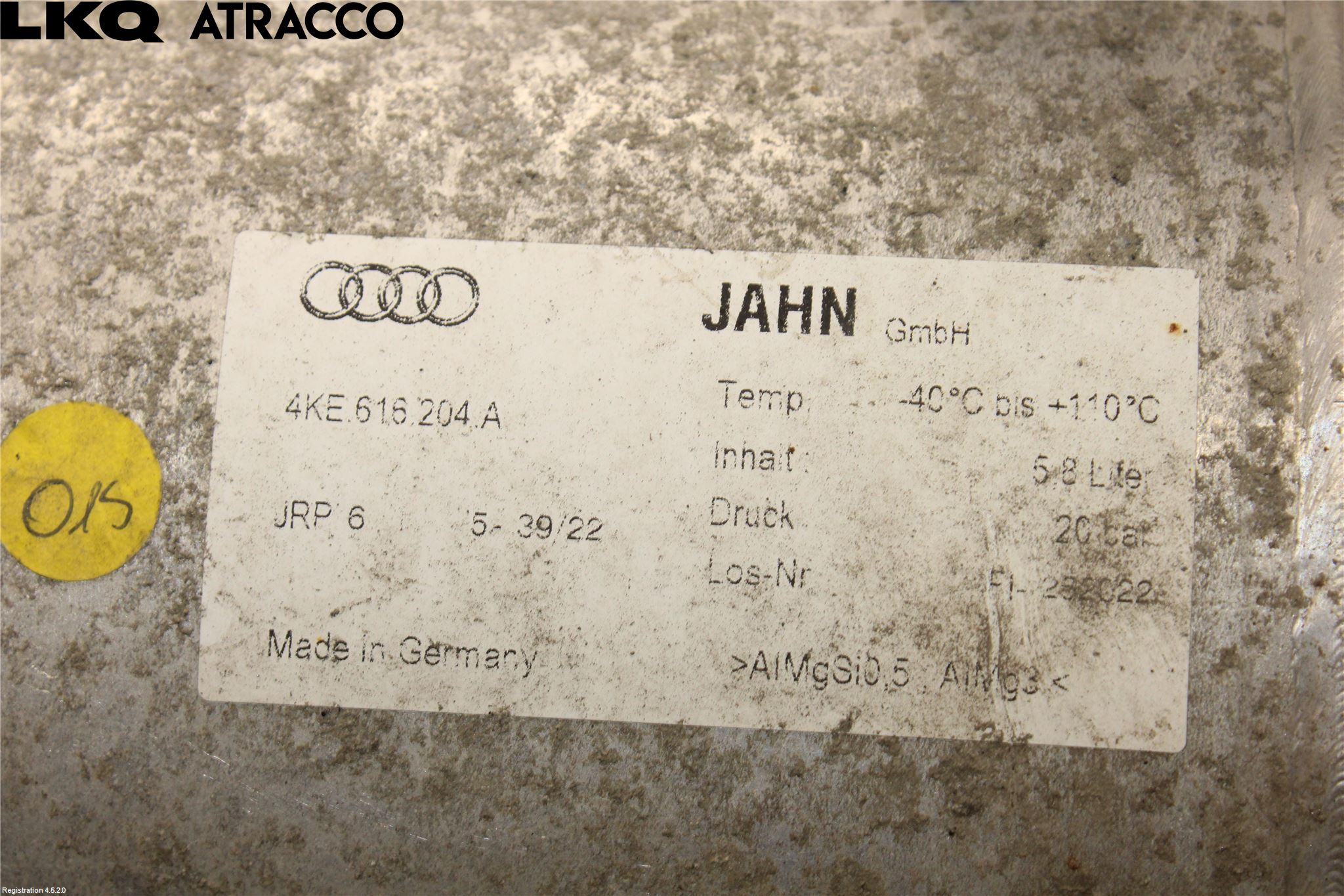 Audi E-TRON, S GE 19- Nivå/Luftförändring Trycktank
