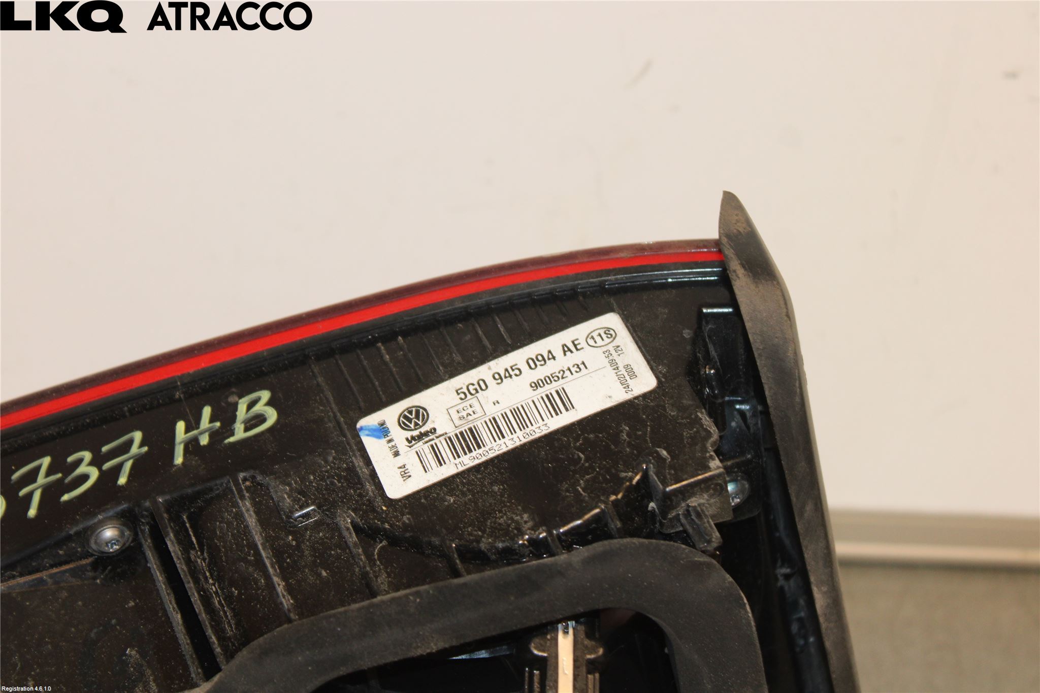 Volkswagen VW GOLF / E-GOLF VII 13-20 Bakljus Lucka Hö