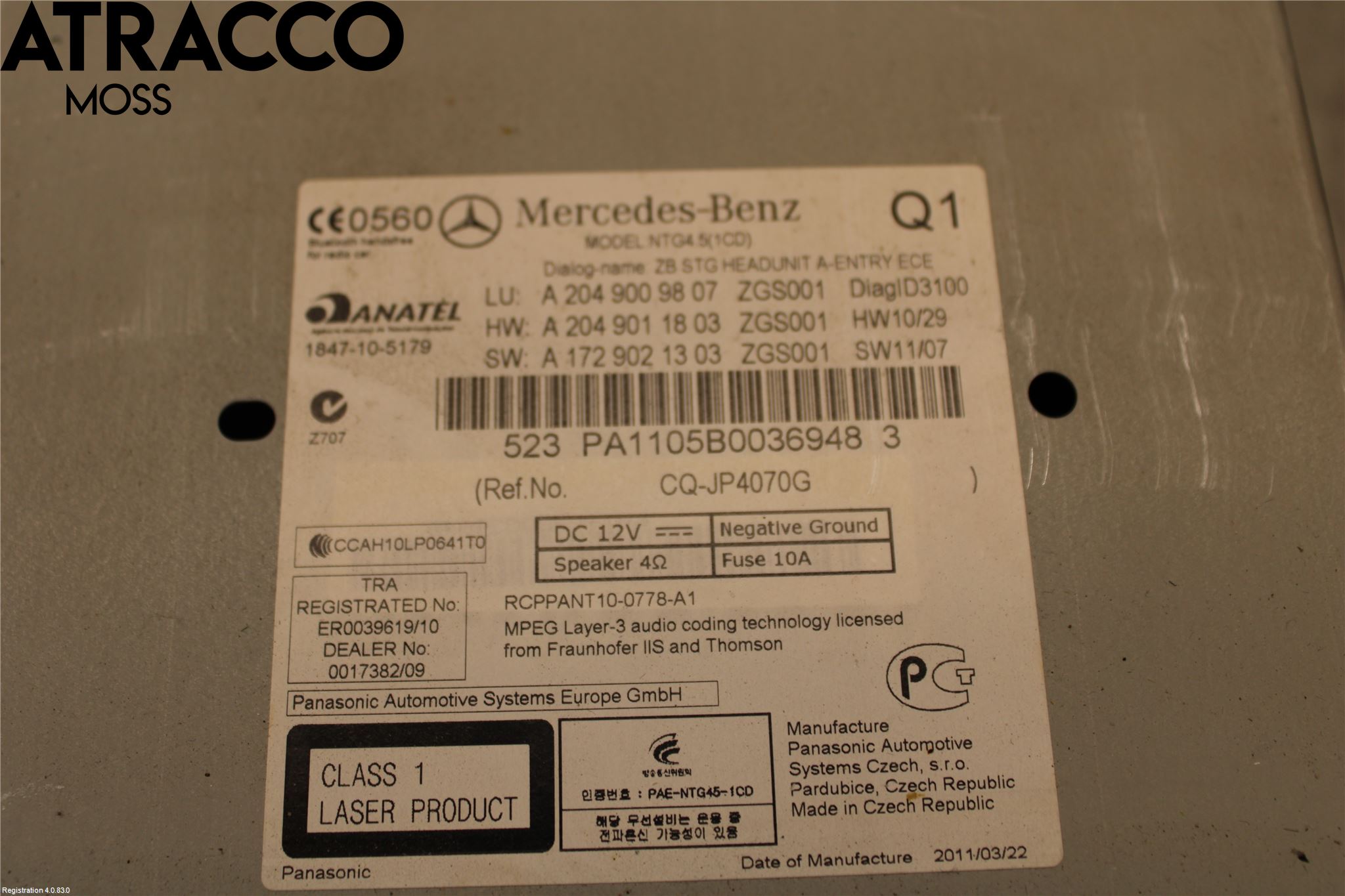 Mercedes-Benz MB E-KLASS COUPÈ/CAB(C207) 09-17 Radio