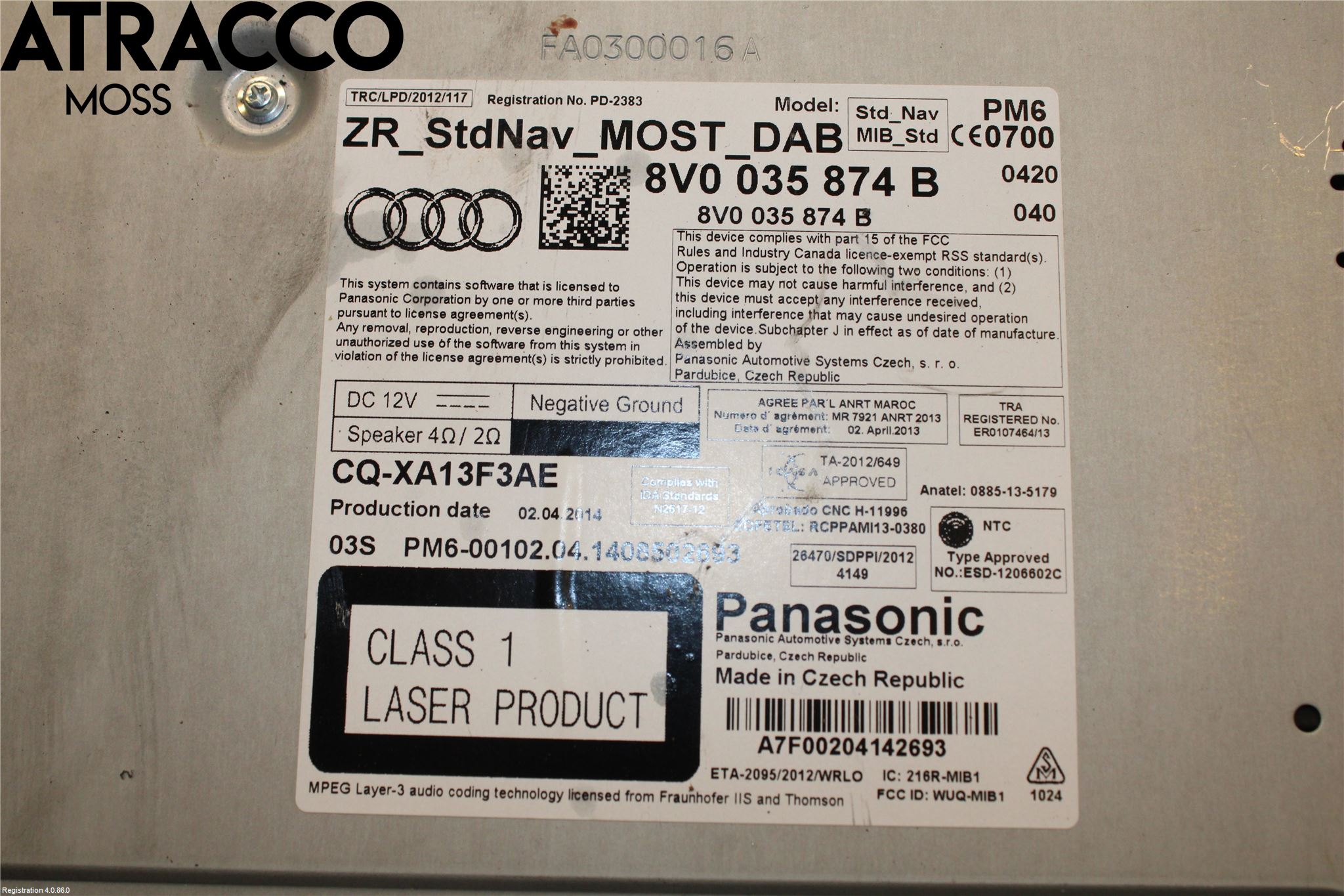 Audi A3/S3 05-13 Cd Radio - Multimediapanel
