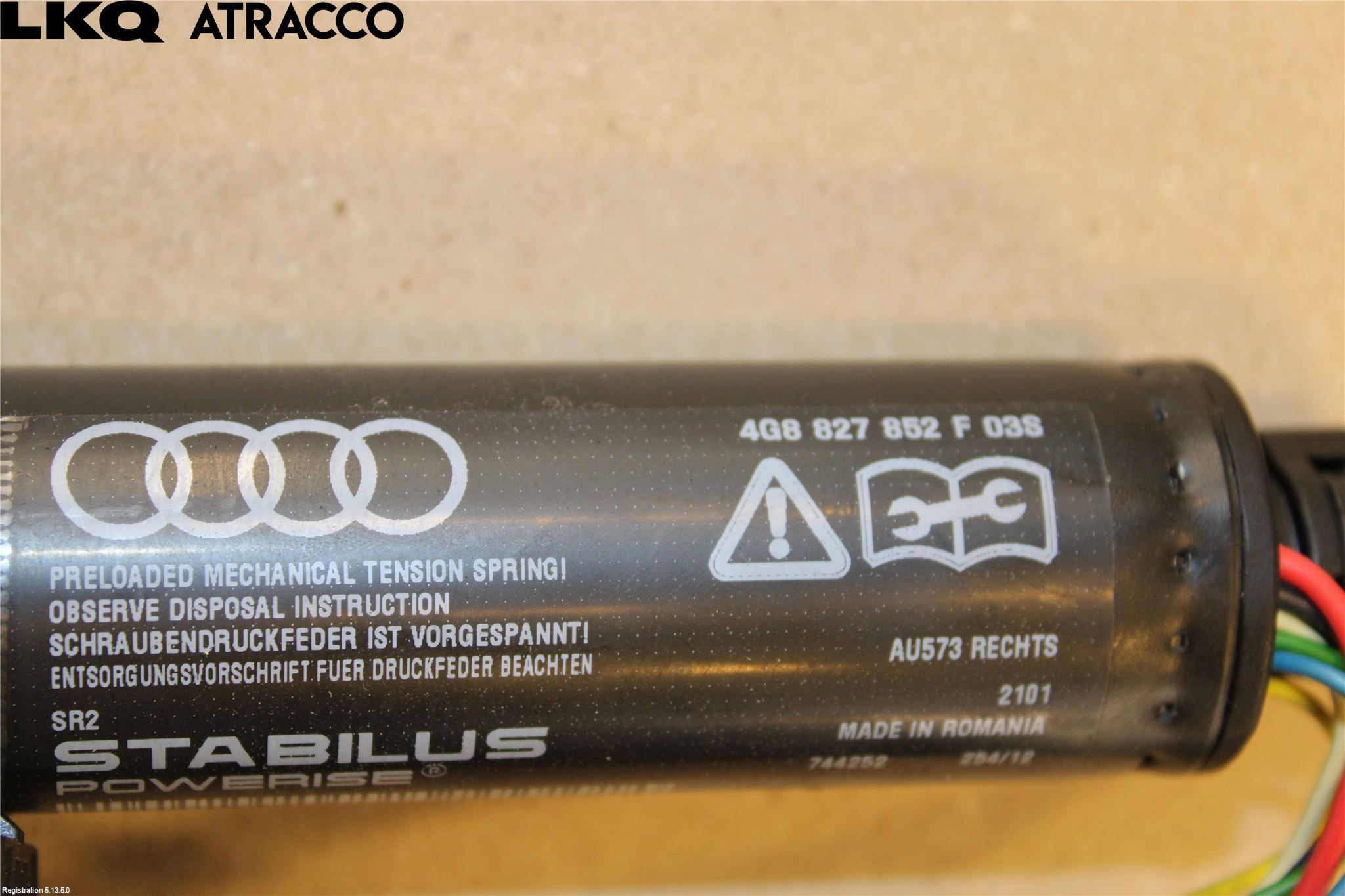 Audi A7/S7 4G 11-17 Gasfjäder Baklucka