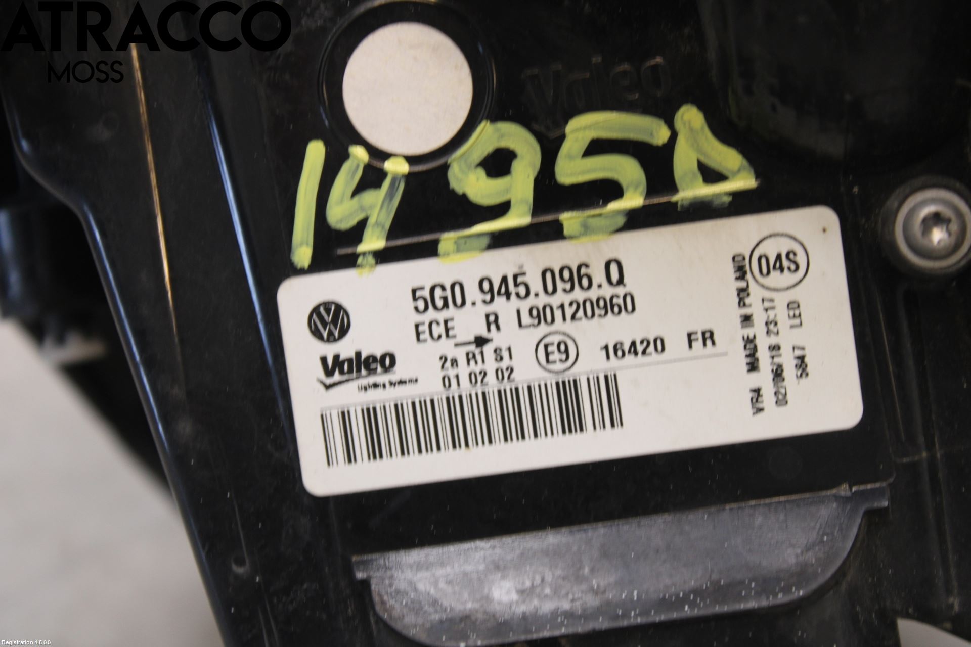 Volkswagen VW GOLF / E-GOLF VII 13-20 Bakljus Höger