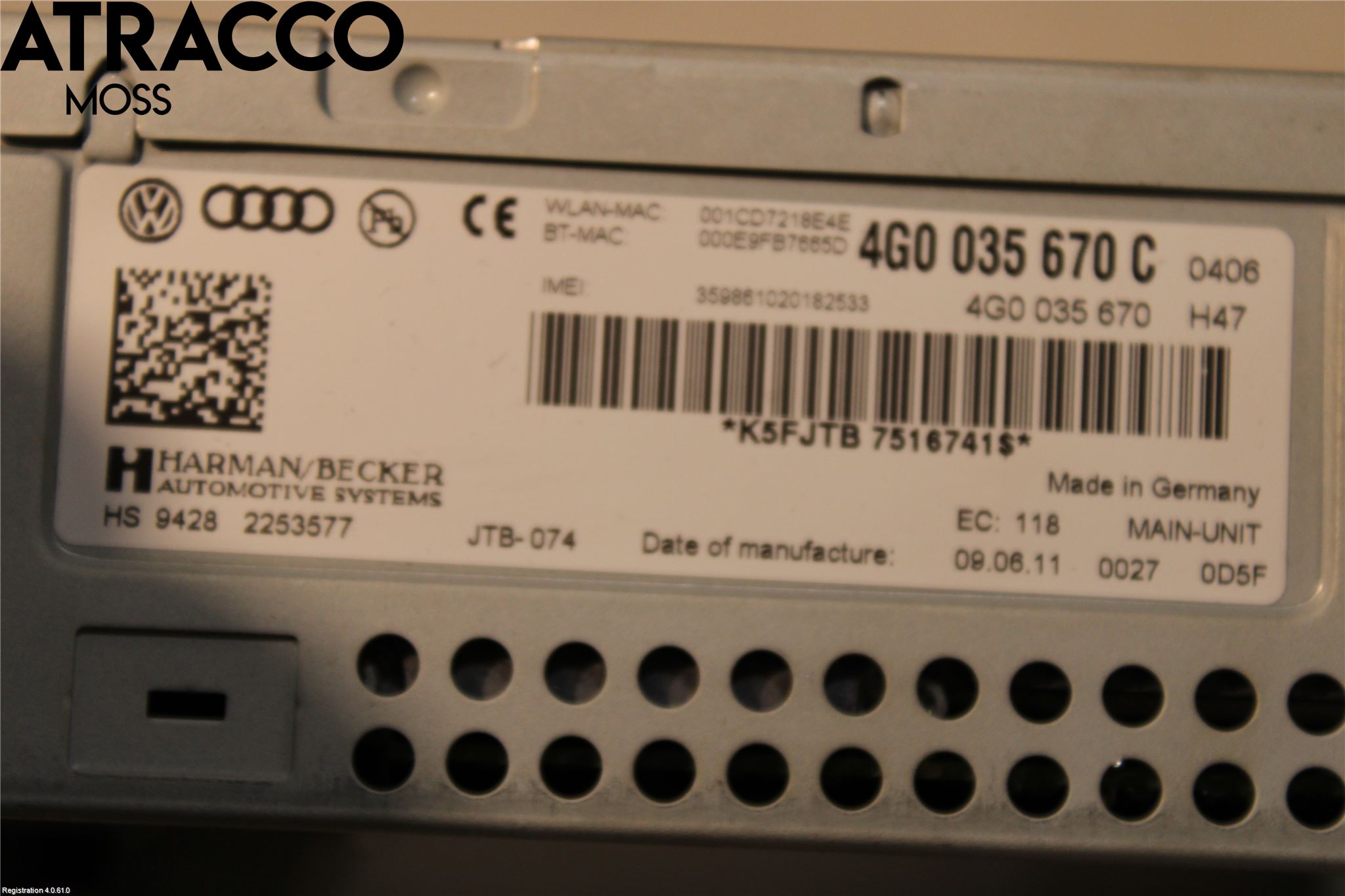 Audi A6/S6 4G 11-18 Cd Radio - Multimediapanel