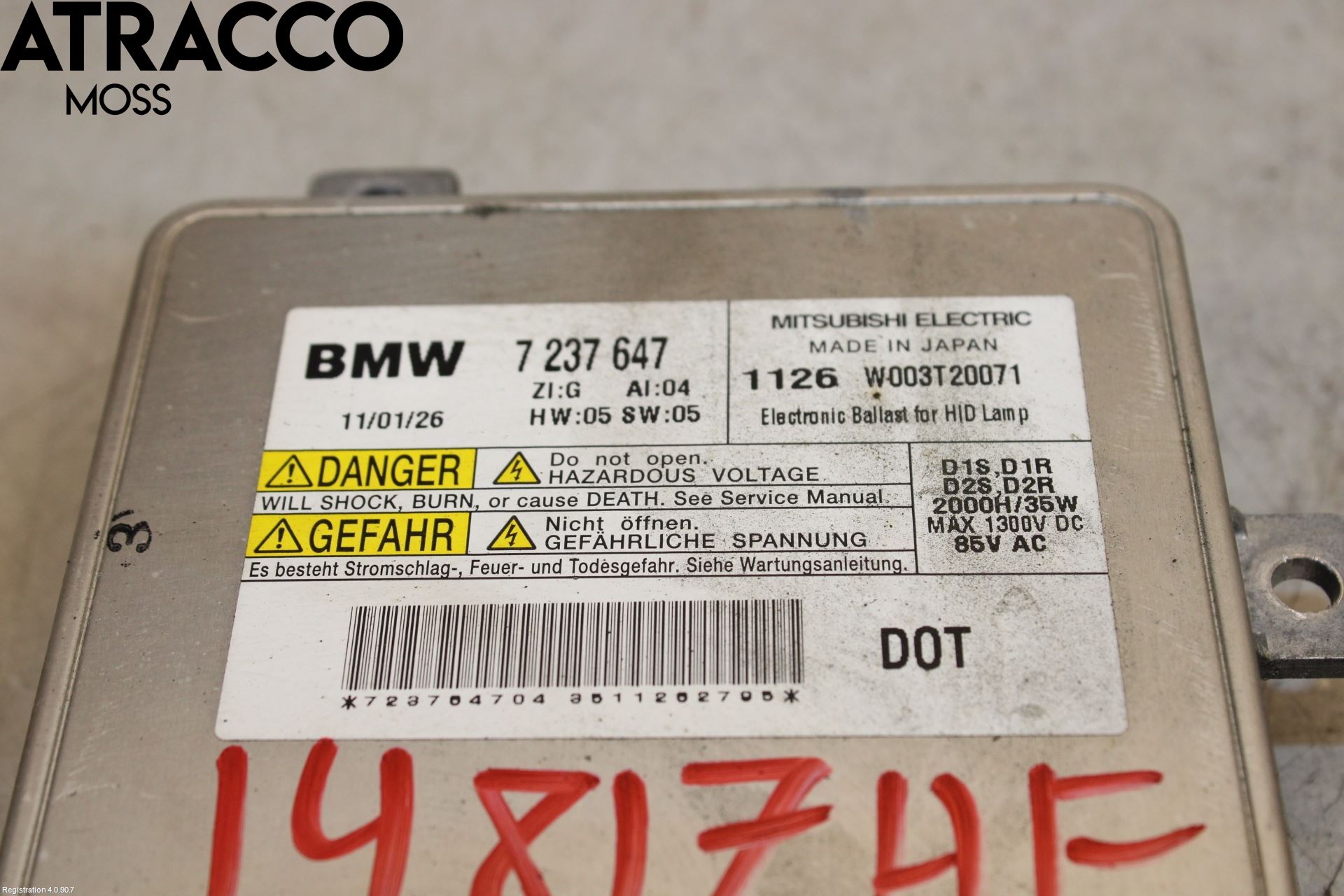 BMW 5 F10/F11/F18 09-17 Styrenhet Strålkastare
