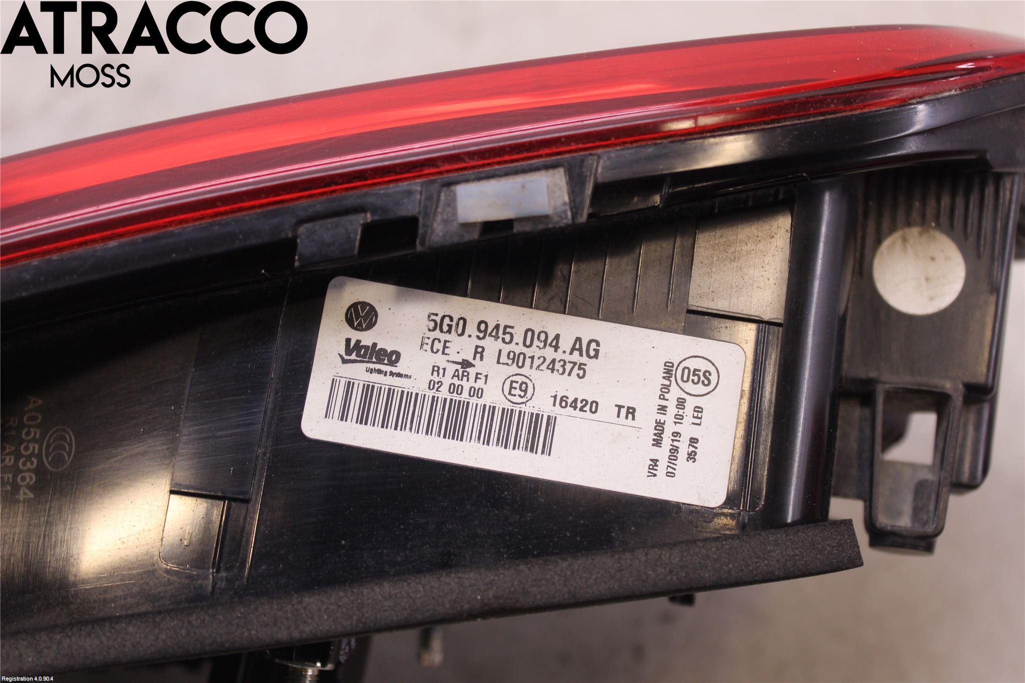 Volkswagen VW GOLF / E-GOLF VII 13-20 Bakljus Lucka Hö