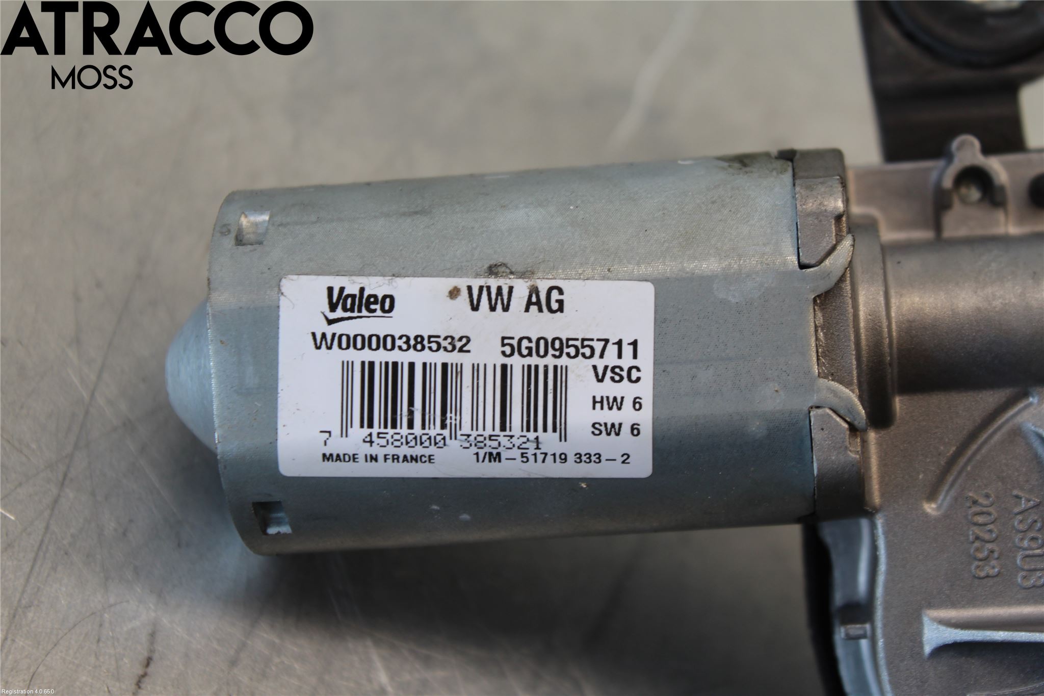 Volkswagen VW GOLF / E-GOLF VII 13-20 Torkarmotor Baklucka