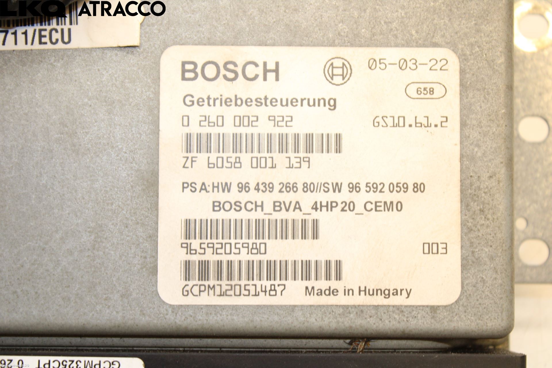 Peugeot 407 Styrenhet Växellåda