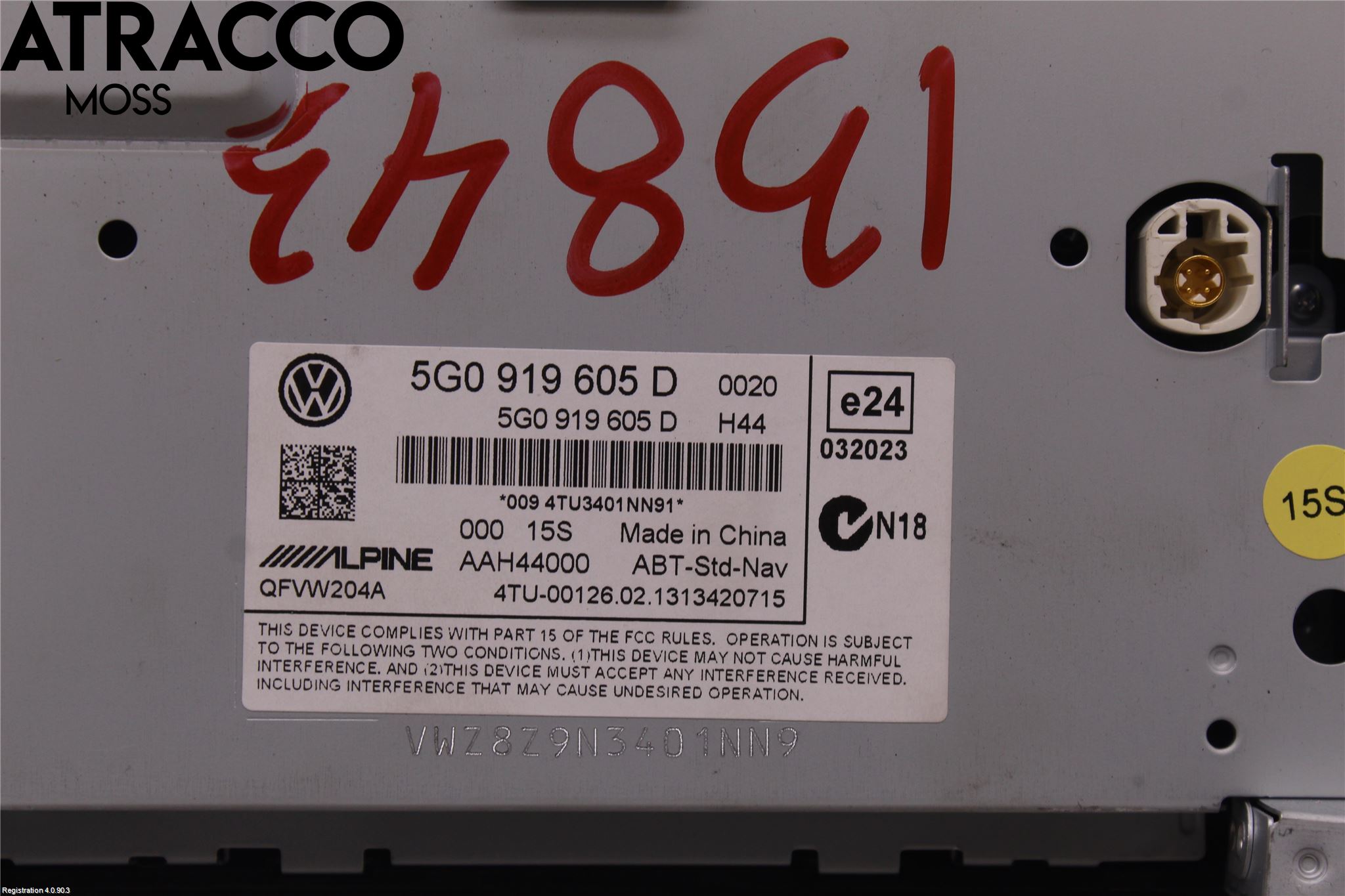 Volkswagen VW GOLF / E-GOLF VII 13-20 Multifunktionsdisplay