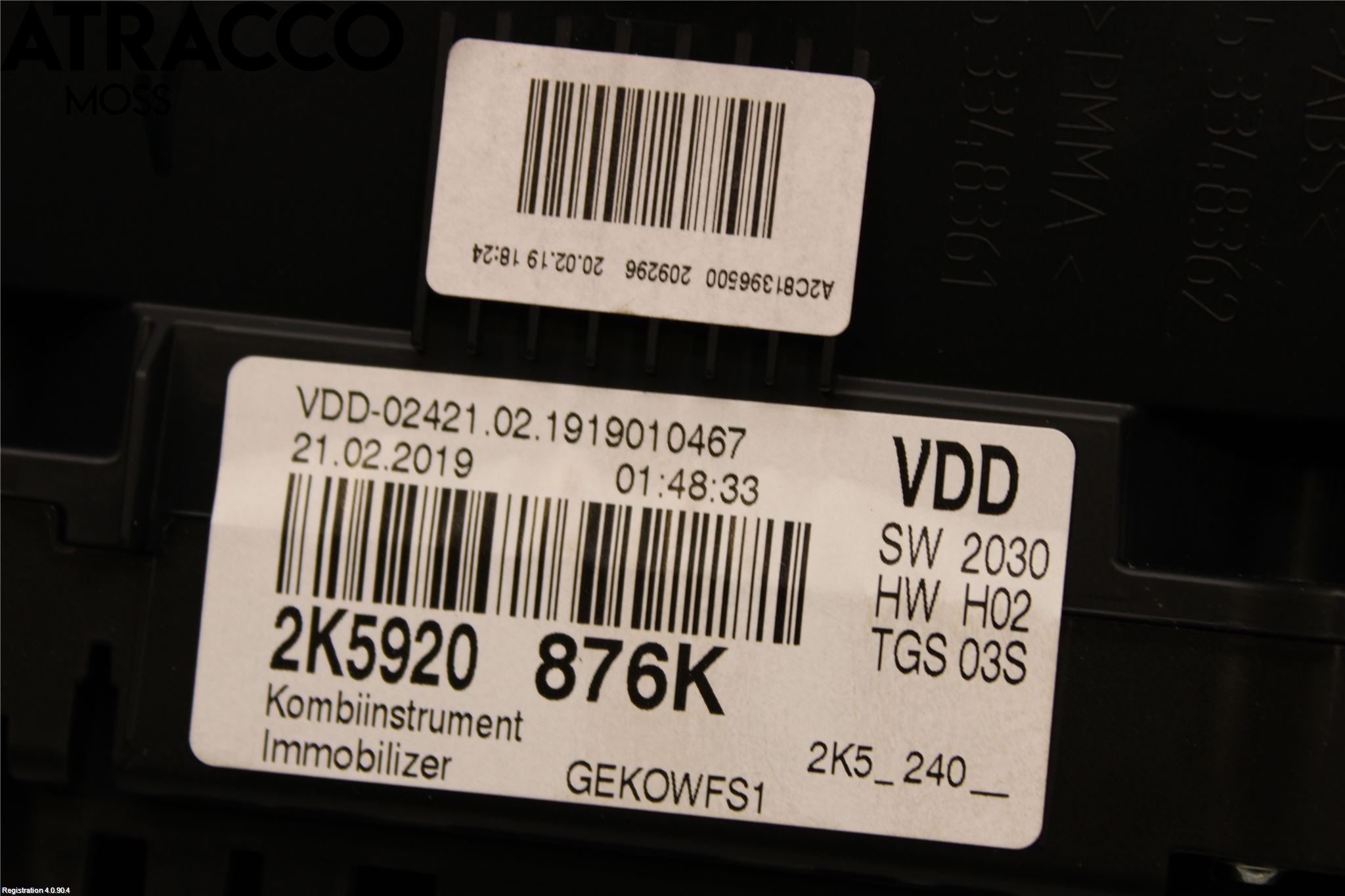 Volkswagen VW CADDY 16-20 Instrument Komb