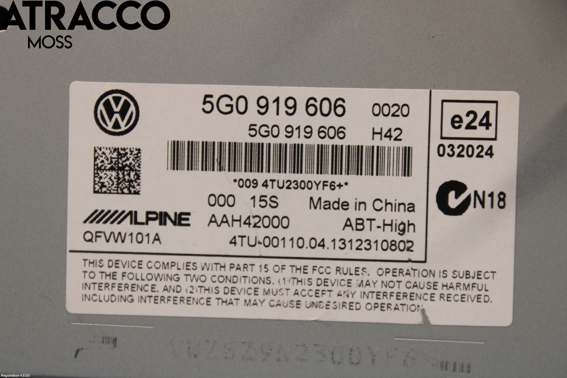 Volkswagen VW GOLF / E-GOLF VII 13-20 Multifunktionsdisplay