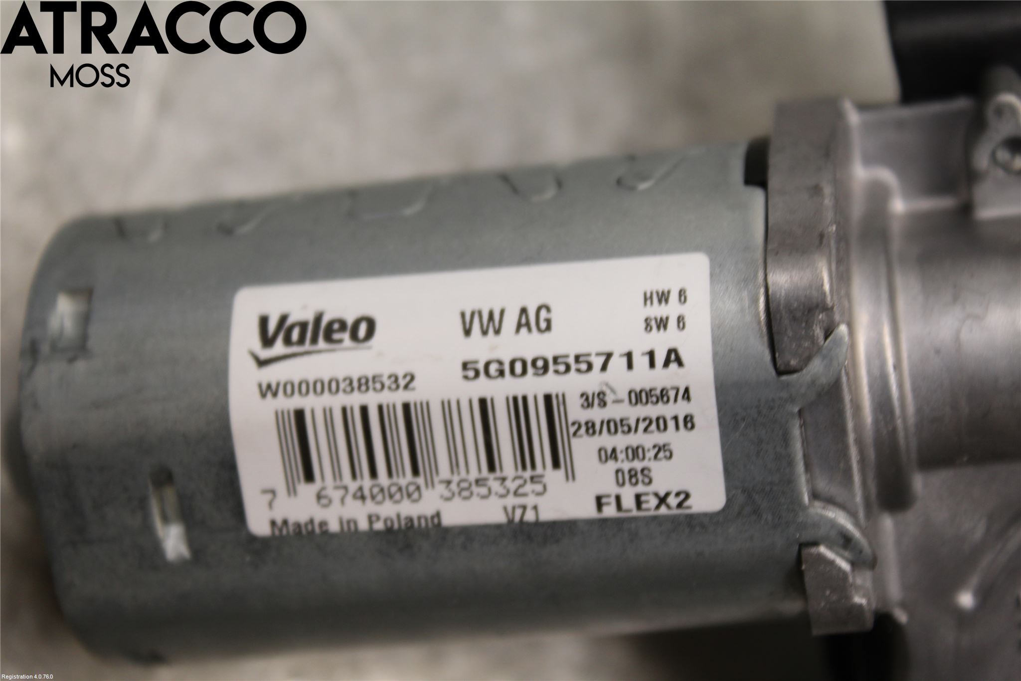 Volkswagen VW GOLF / E-GOLF VII 13-20 Torkarmotor Baklucka