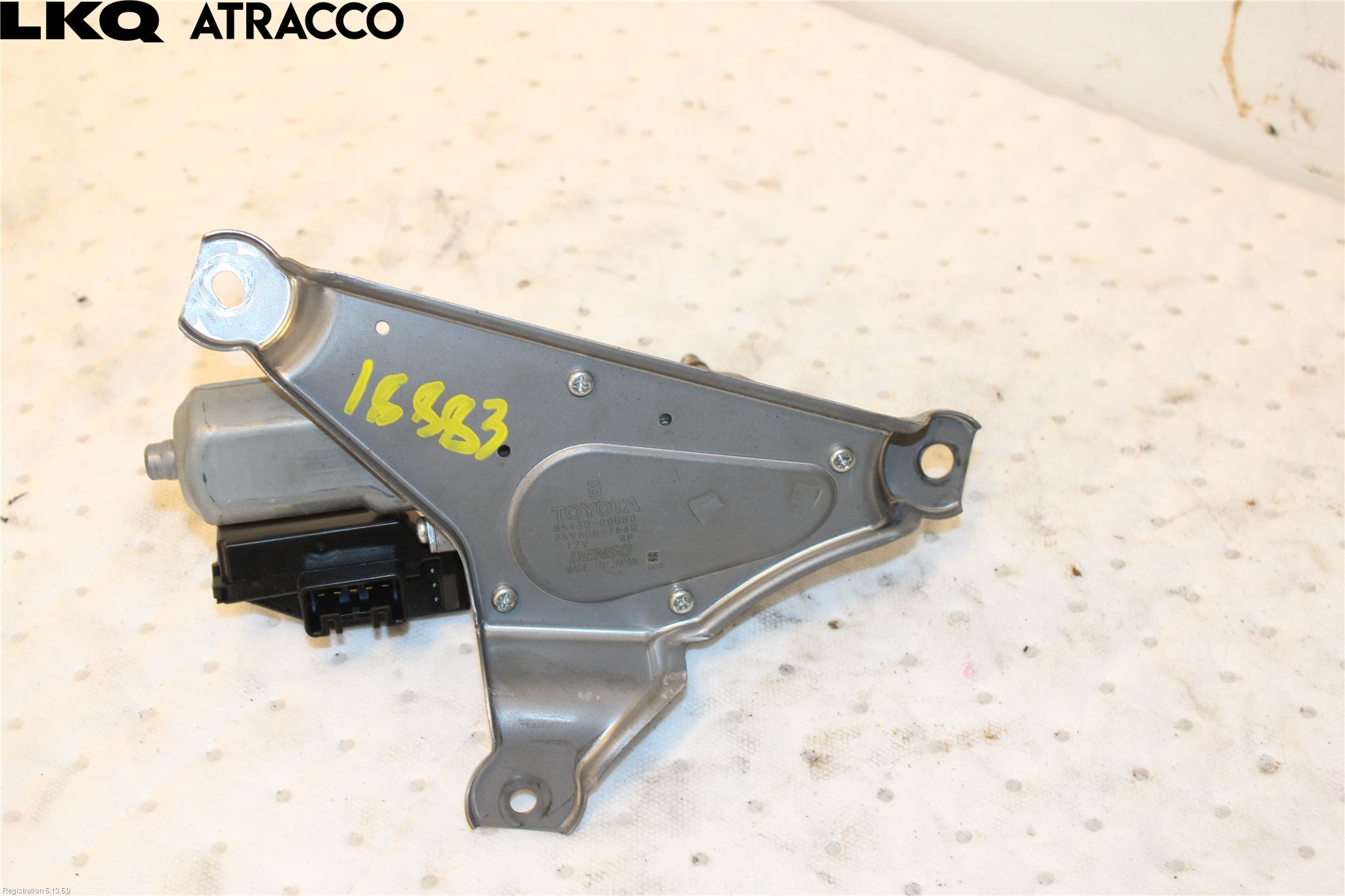 Toyota YARIS XP130 12-14 Torkarmotor Baklucka