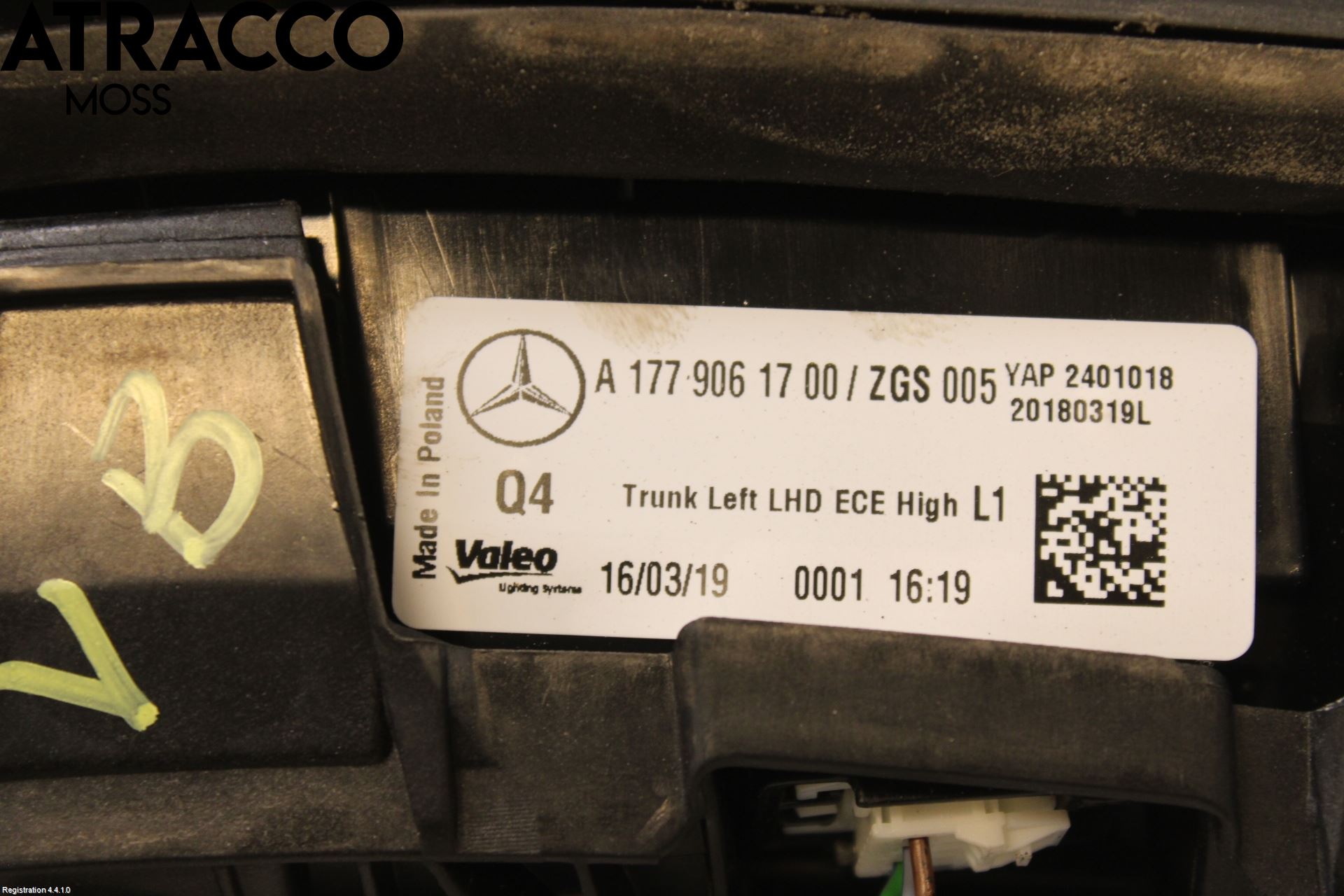 Mercedes-Benz MB A-KLASS (W177) 18- Bakljus Lucka Vä