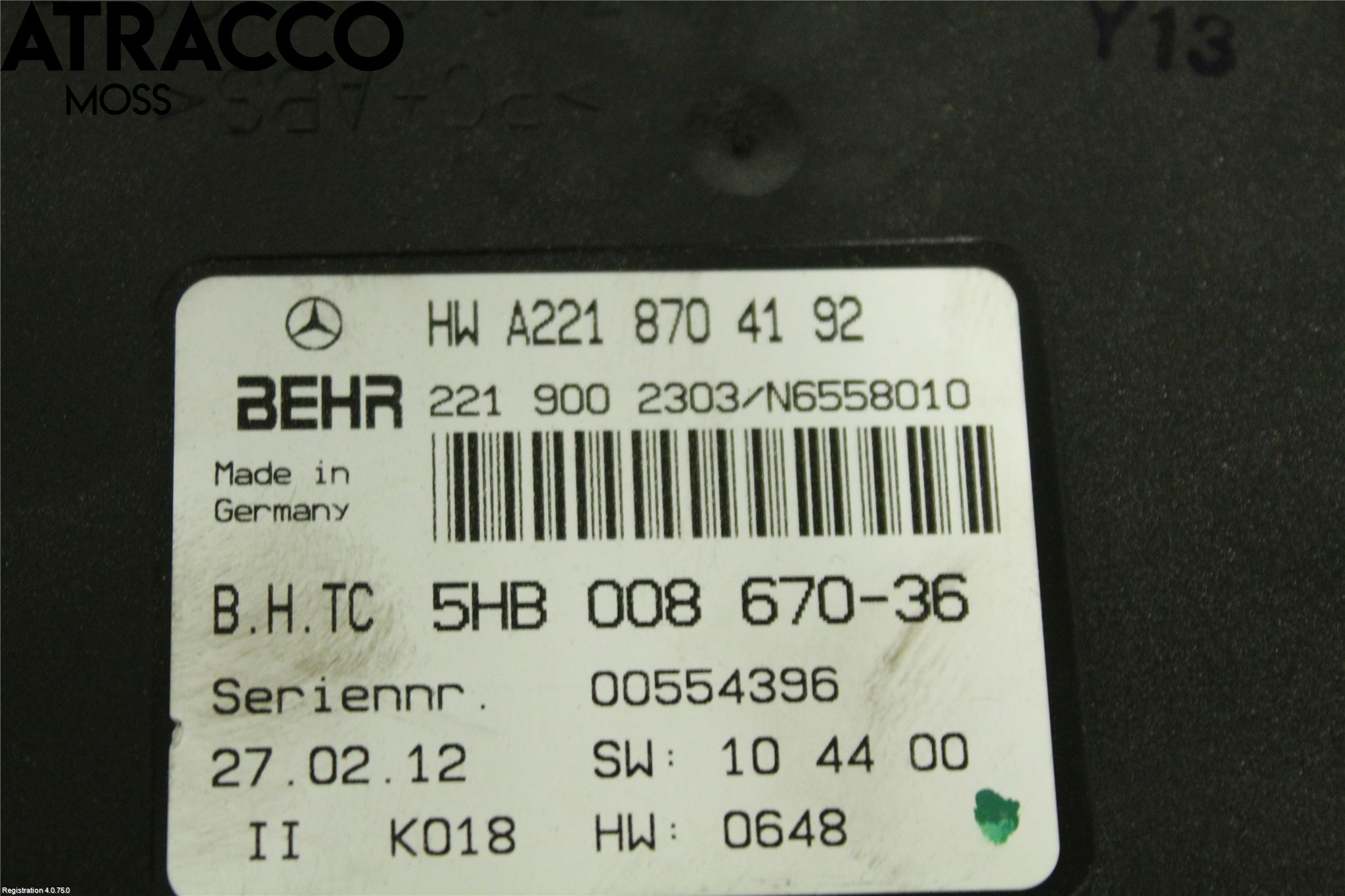 Mercedes-Benz MB S-KLASS (W221) 05-13 Styrenhet CupEvärme