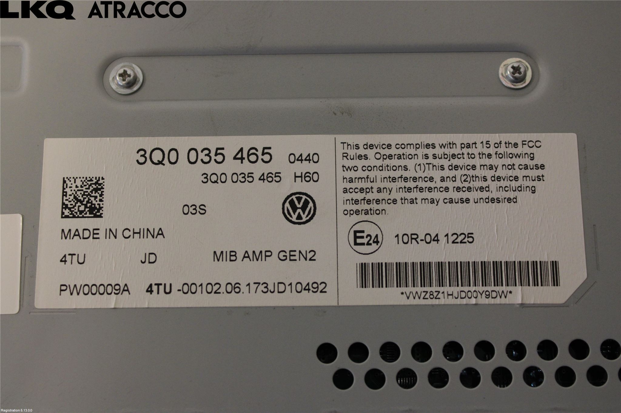 Volkswagen VW PASSAT 15-19 Radio-Stereo Förstärkare