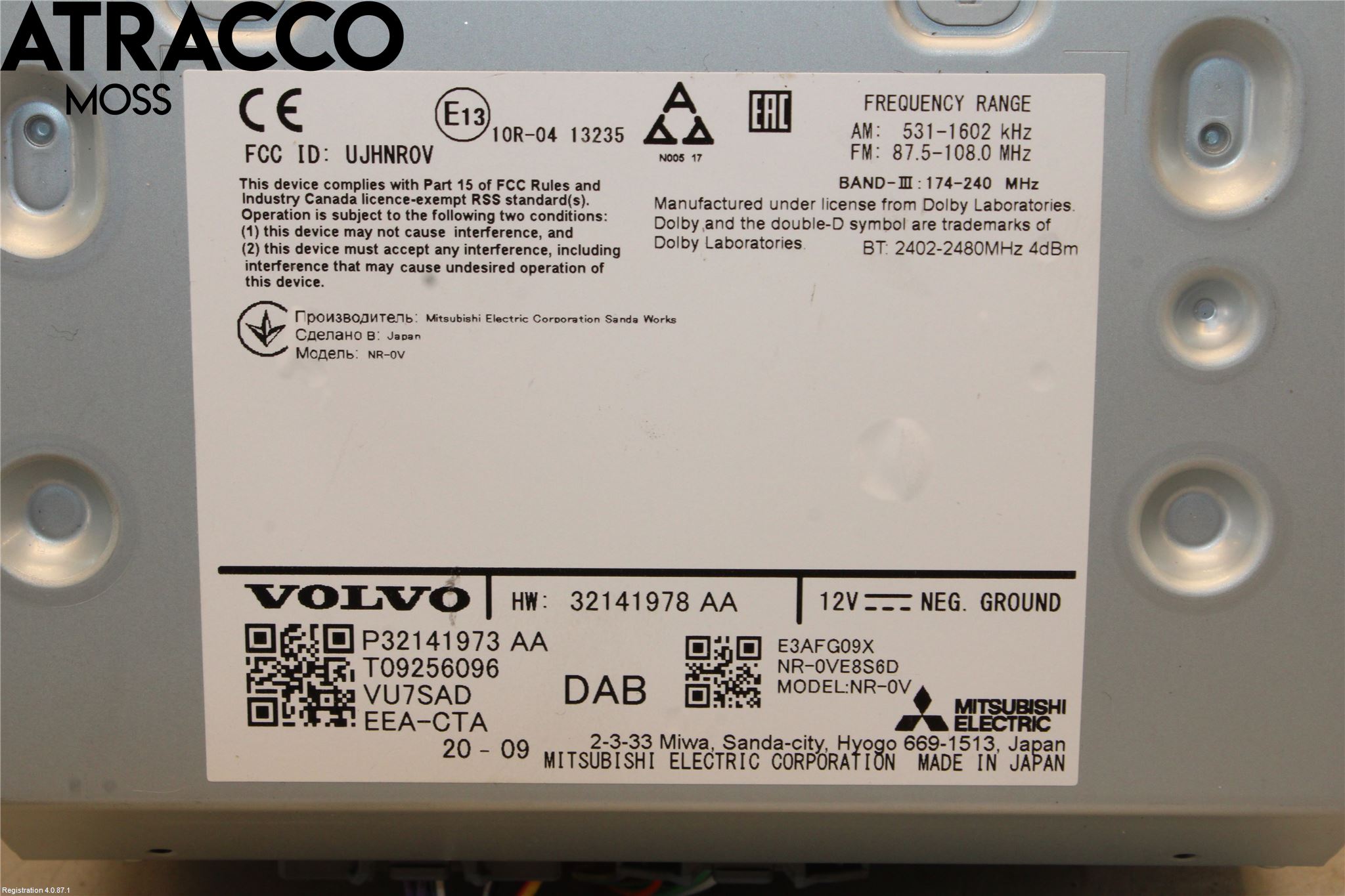 Volvo XC40/RECHARGE 18- Cd Radio - Multimediapanel