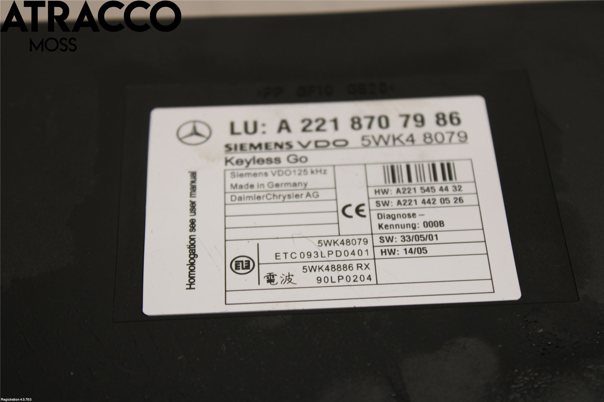 Mercedes-Benz MB S-KLASS (W221) 05-13 Styrenhet Nyckellöst System