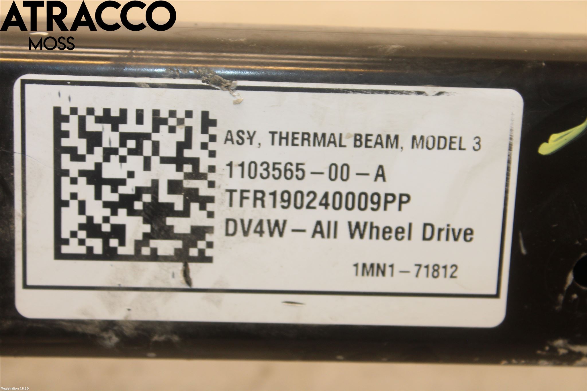 Tesla MODEL 3 17- Kylarfäste-Ram-Balk