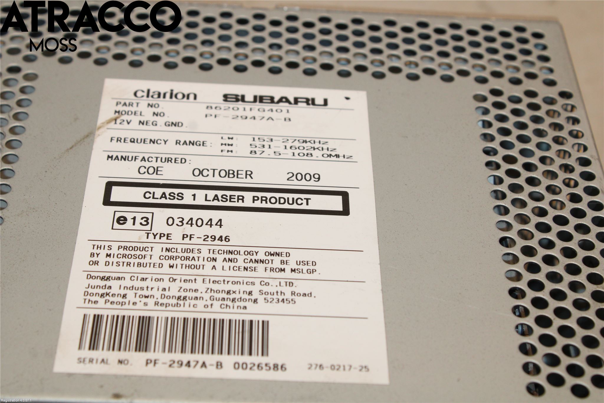 Subaru IMPREZA III 08-11 Cd Radio - Multimediapanel